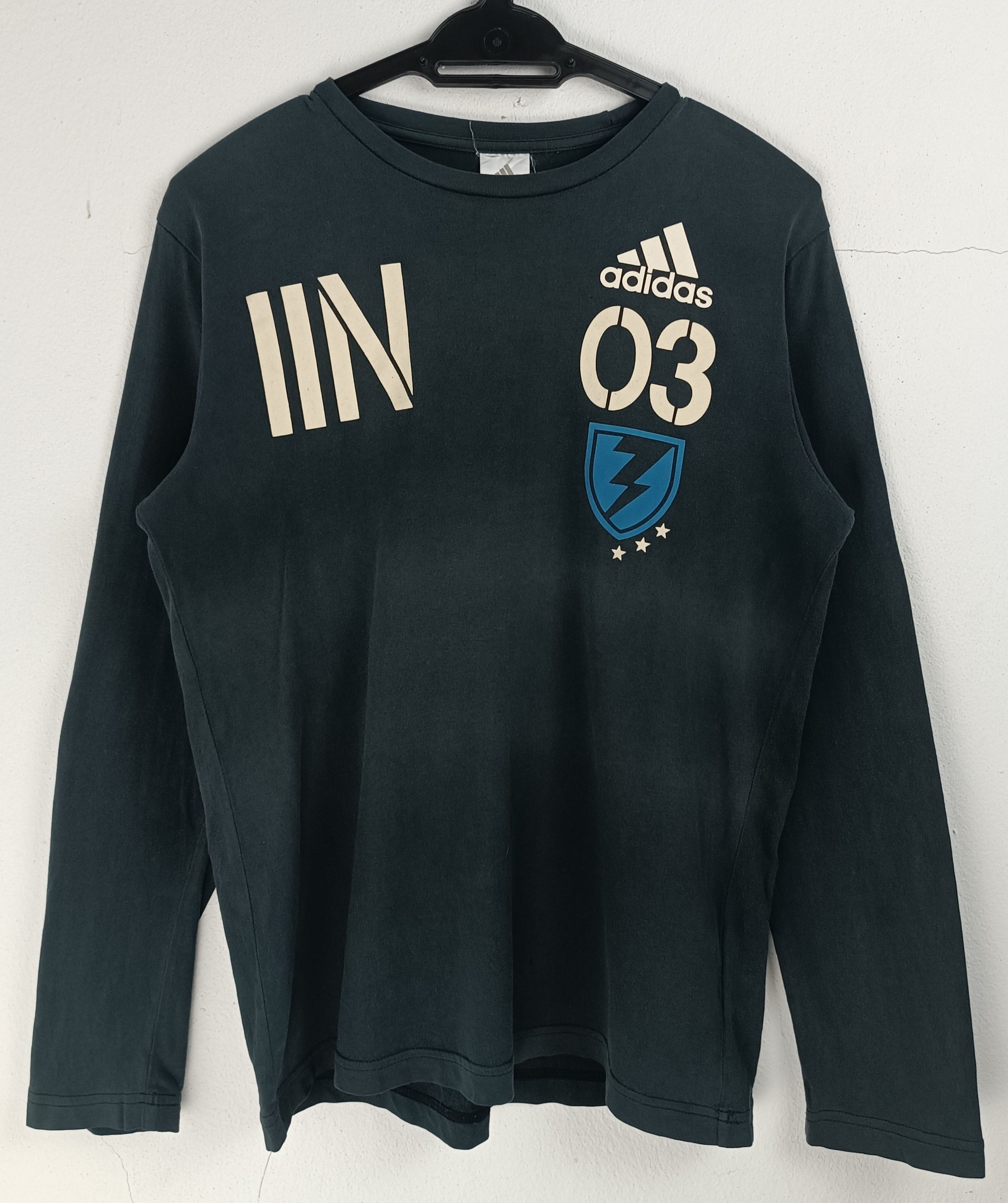 VINTAGE FADED ADIDAS 3 STRIPES TEE GORP TECH IFSIXWASNINE