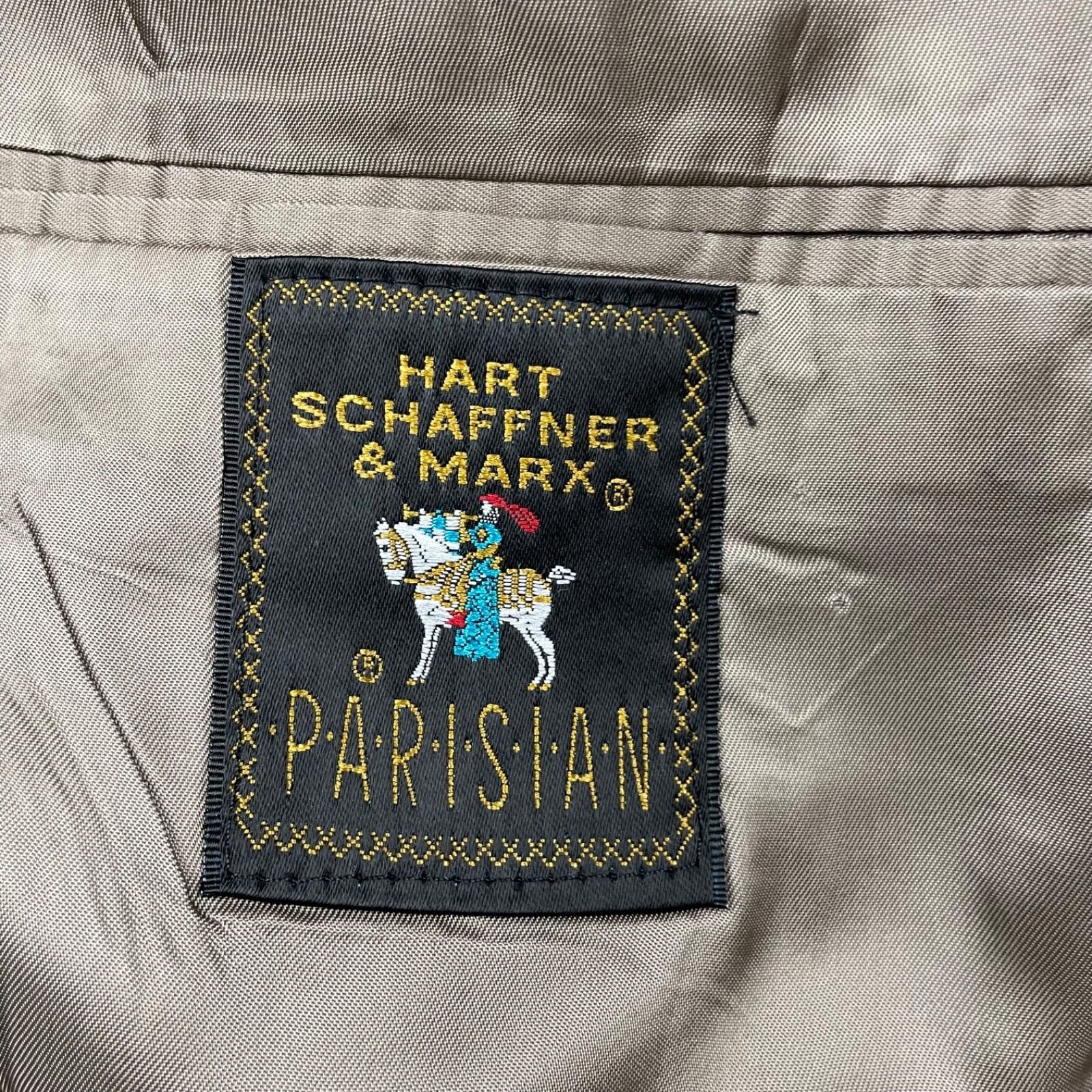 Hart Schaffner Marx Hart Schaffner Marx Men’s 100% Wool 2-Button Suit Beige Plai Size 42L - 5 Thumbnail