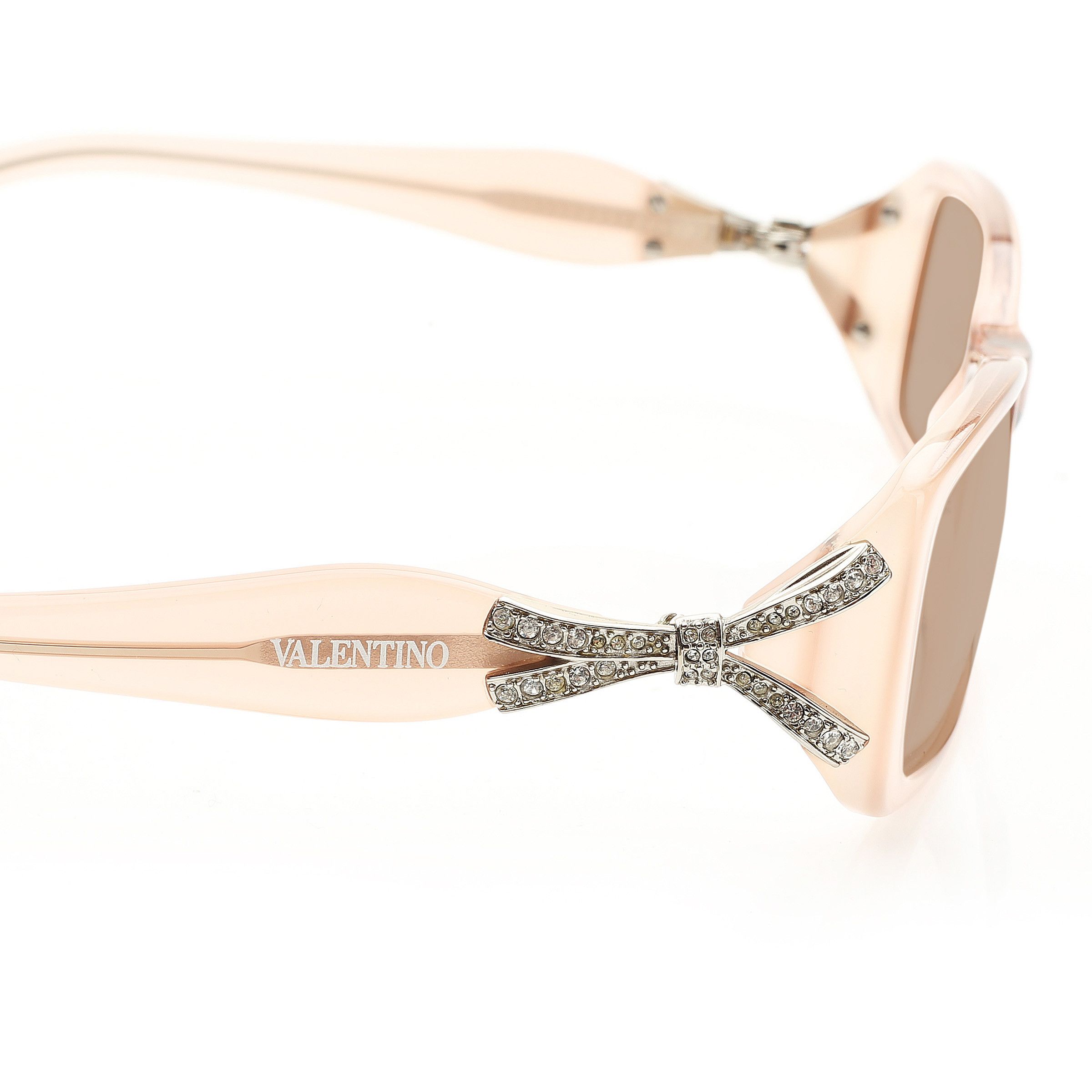 Valentino Valentino '00s Powder Pink Crystal Bow Plastic Sunglasses Size ONE SIZE - 2 Thumbnail