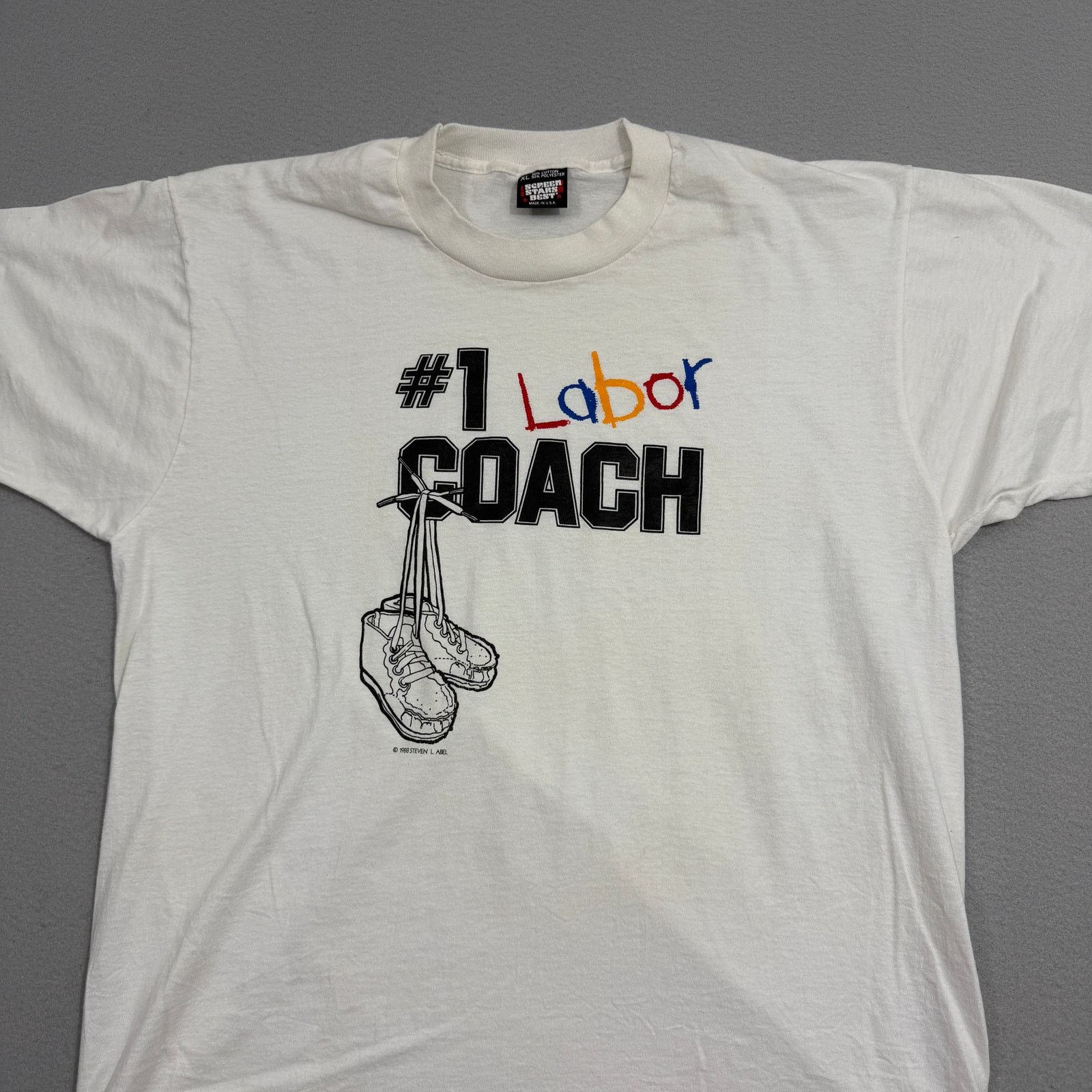 Vintage Vintage #1 Labor Coach Shirt Extra Large Single Stitch 80s Size US XL / EU 56 / 4 - 3 Thumbnail