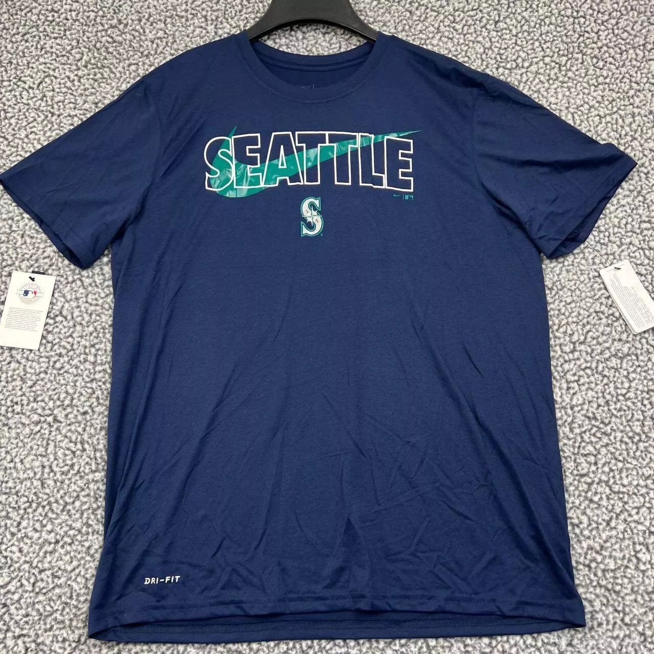 Nike Seattle Mariners Shirt Men Dri-Fit Short Sleeve Crew Neck L Size US L / EU 52-54 / 3 - 1 Thumbnail