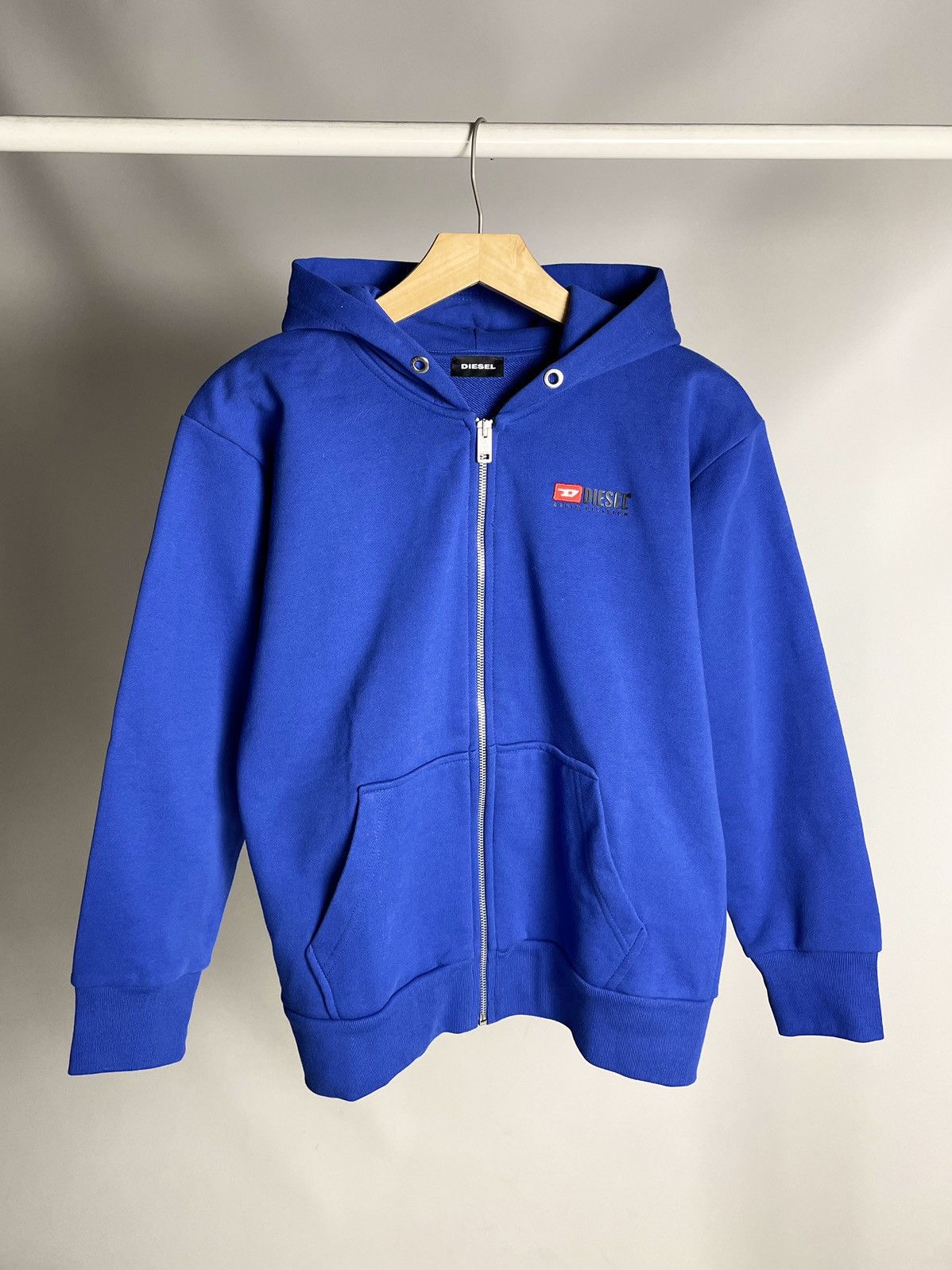 Diesel × Vintage Diesel 🌎 Denim Division big back D logo Blue Zip Hoodie Size US S / EU 44-46 / 1 - 2 Thumbnail