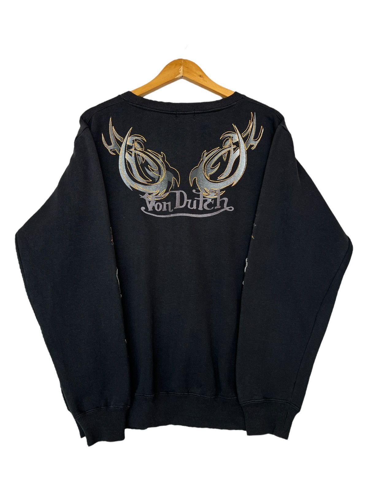 Von Dutch Vintage Von Dutch Eye Flame Black Sweatshirt Size US L / EU 52-54 / 3 - 3 Thumbnail
