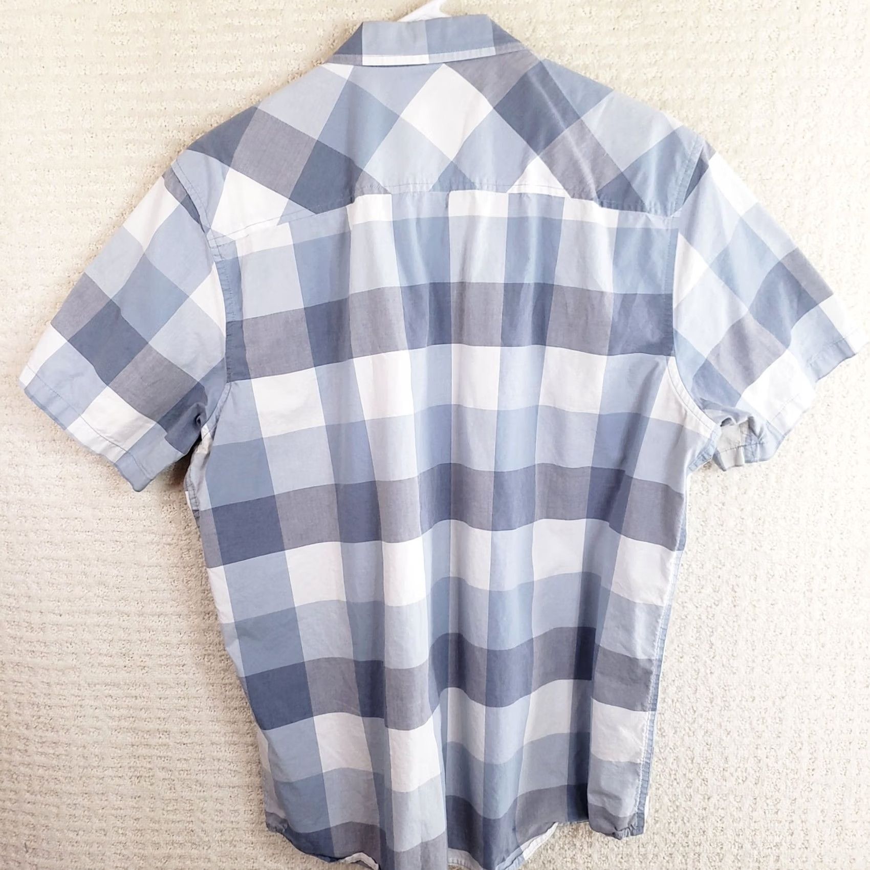 Oakley OAKLEY Gray White Blue Plaid Short Sleeve Button-Down Shirt - Mens XL Size US XL / EU 56 / 4 - 7 Thumbnail