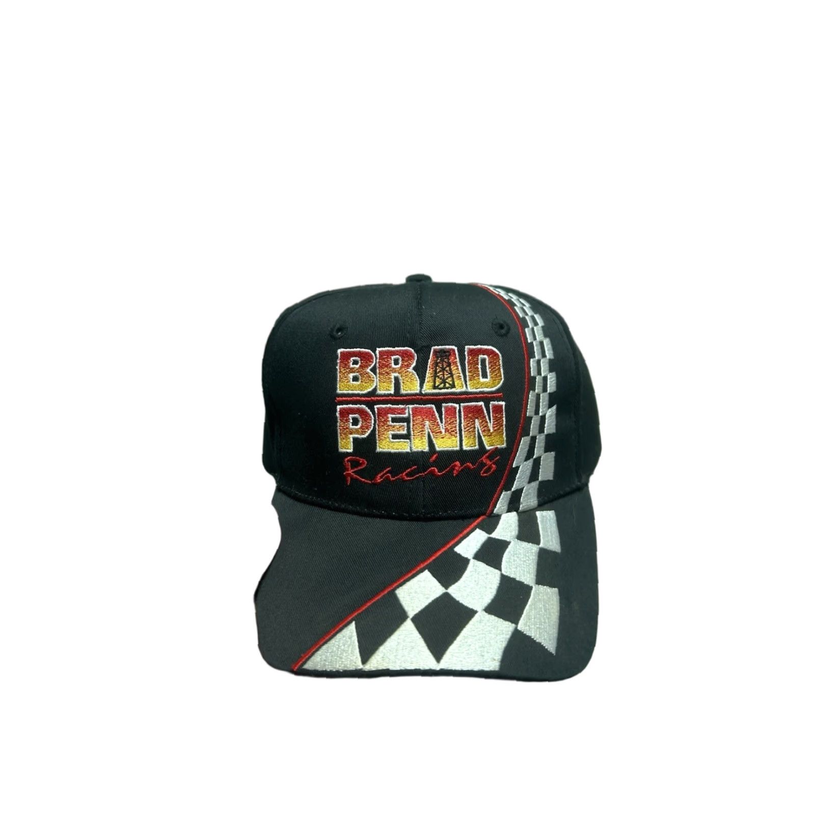 Penn VINTAGE Brad Penn racing oil checkered SnapBack hat cap Adjustable black Formula 1 NOS Men Mens Size ONE SIZE - 1 Thumbnail