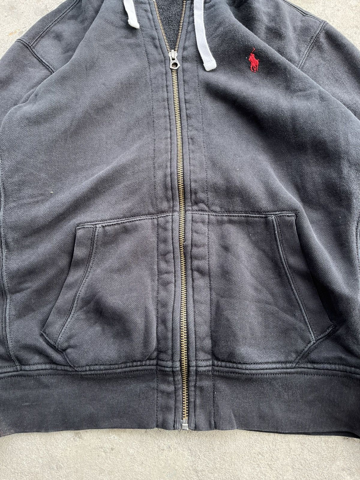 Polo Ralph Lauren × Ralph Lauren Vintage Polo Ralph Lauren Japanese Faded Zip Hoodie Distres Size US L / EU 52-54 / 3 - 7 Thumbnail