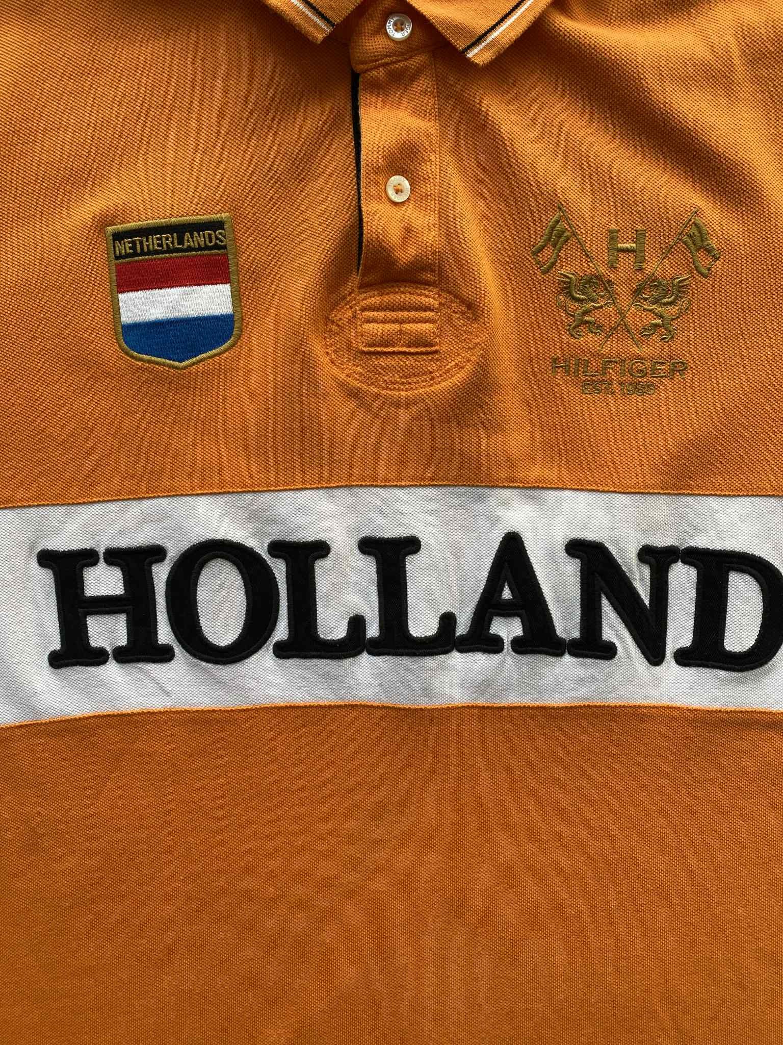 Tommy Hilfiger Tommy Hilfiger Holland Netherlands Orange Embroidered Polo Size US XL / EU 56 / 4 - 4 Thumbnail