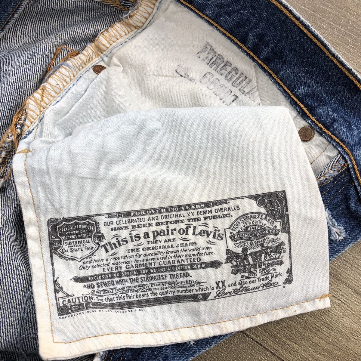 Levi's 90s Vintage Levis 501 USA Rework Painted Custom Blue Jeans Size US 34 / EU 50 - 13 Thumbnail