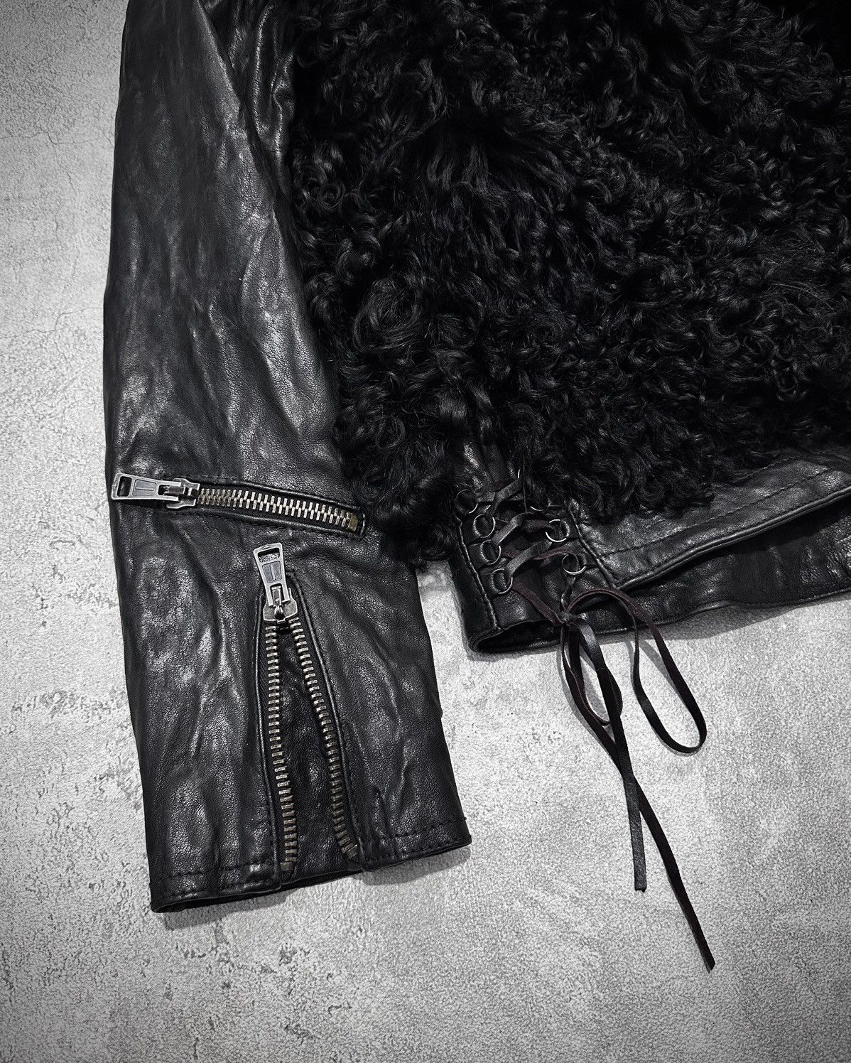 R13 Rare R13 Furry Shrunken Shearling Leather Riders Jacket Size US L / EU 52-54 / 3 - 4 Thumbnail