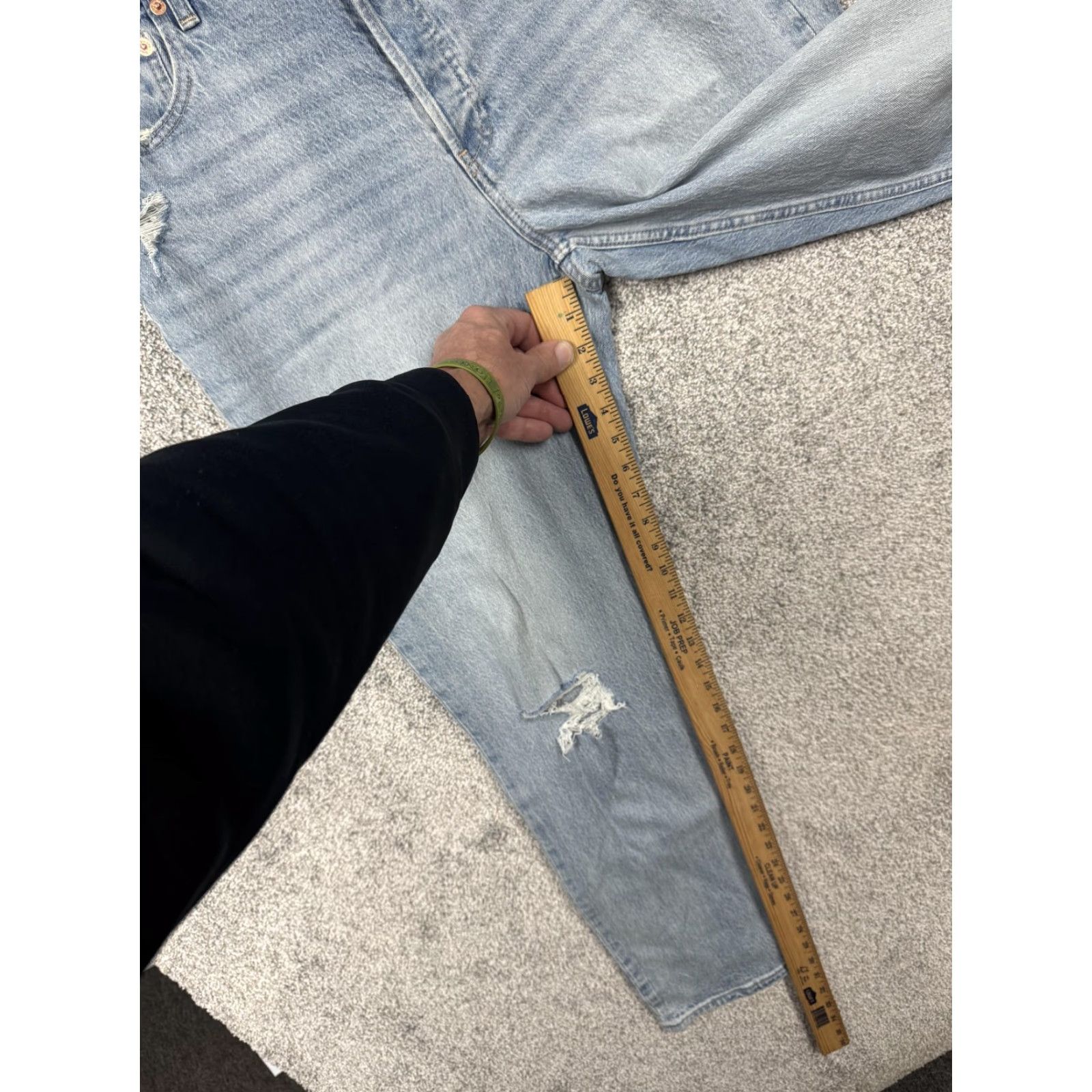 Gap VINTAGE Gap Cheeky Straight High Rise Jeans Womens 14 Tall Blue Distressed Light Wash Size 36" / US 14 / IT 50 - 4 Thumbnail