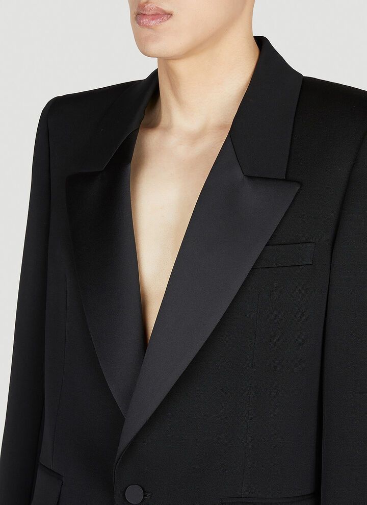 Saint Laurent Paris o1bcso1str0924 Tuxedo Jacket in Black Size US XS / EU 42 / 0 - 5 Thumbnail