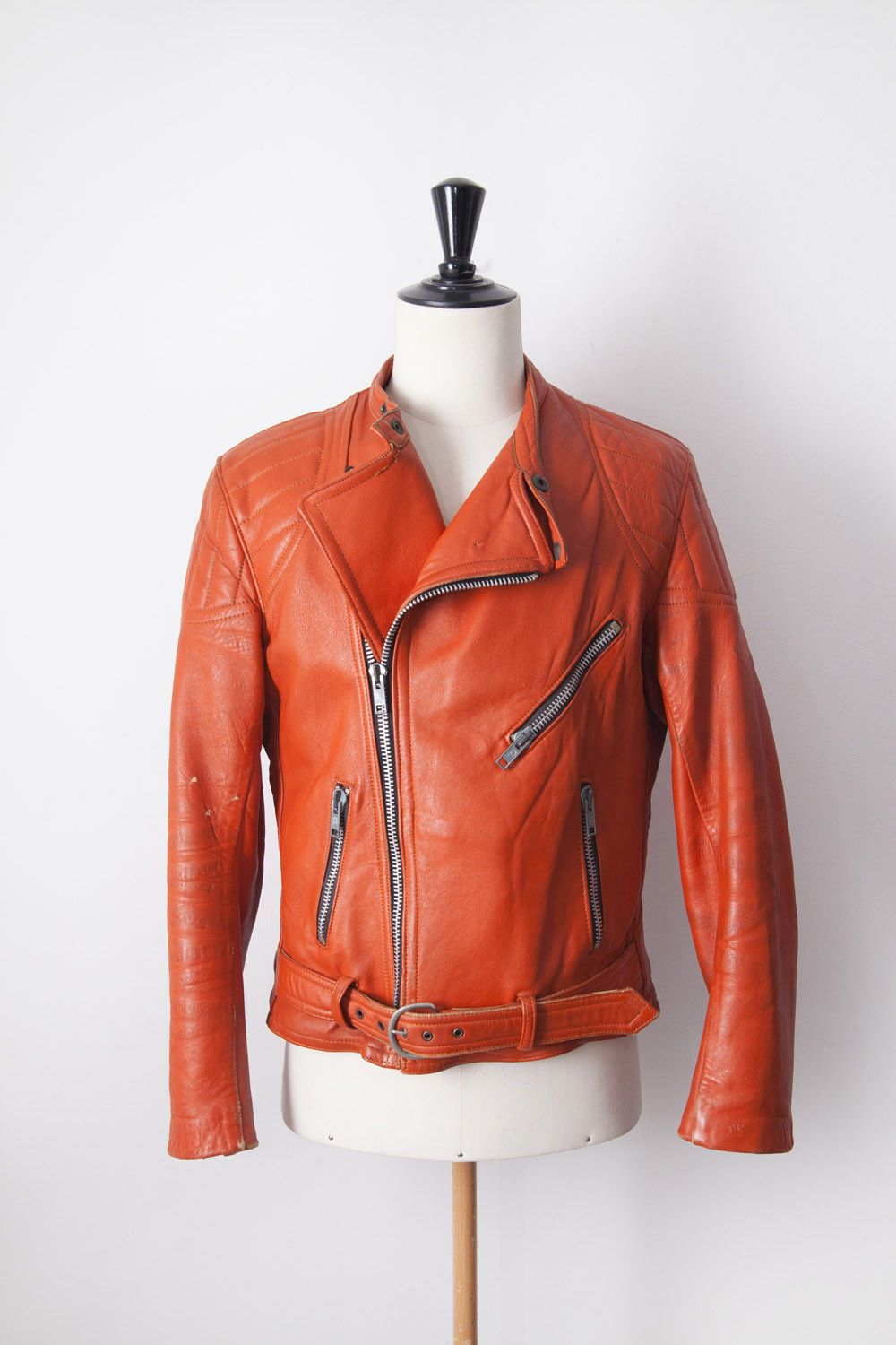 Vintage 1980's French leather biker jacket