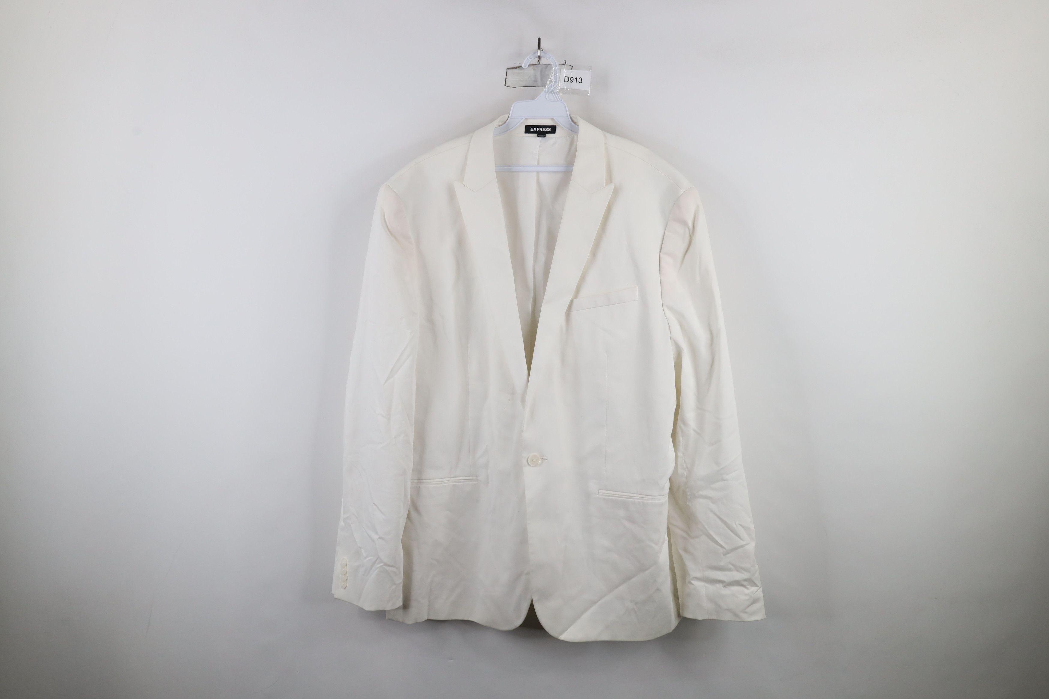 Express × Vintage Express One Button Wedding Tuxedo Suit Blazer Jacket White Size US XXL / EU 58 / 5 - 1 Thumbnail