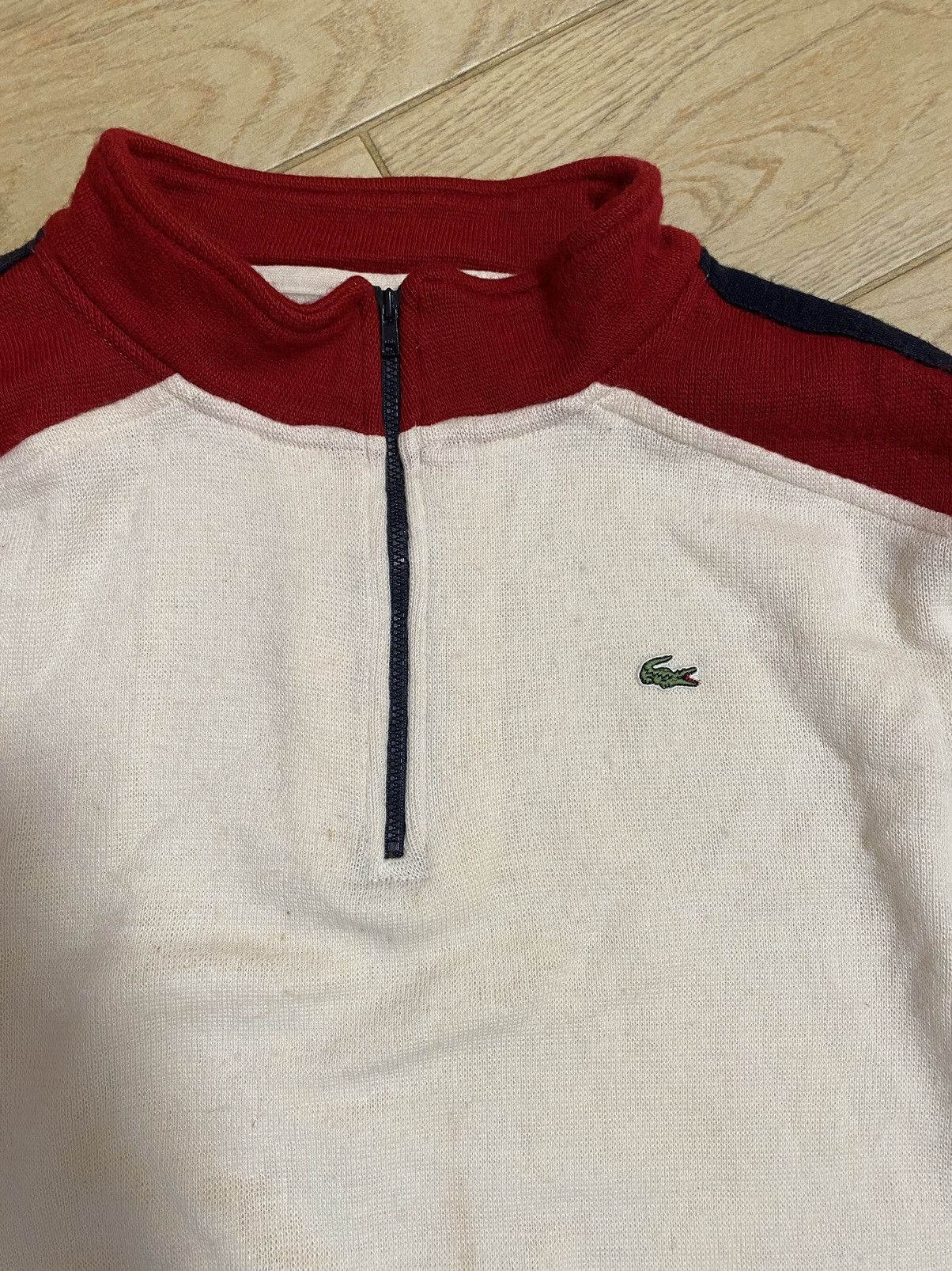 Japanese Brand × Lacoste Vintage Lacoste distressed sweater Size US XL / EU 56 / 4 - 4 Thumbnail