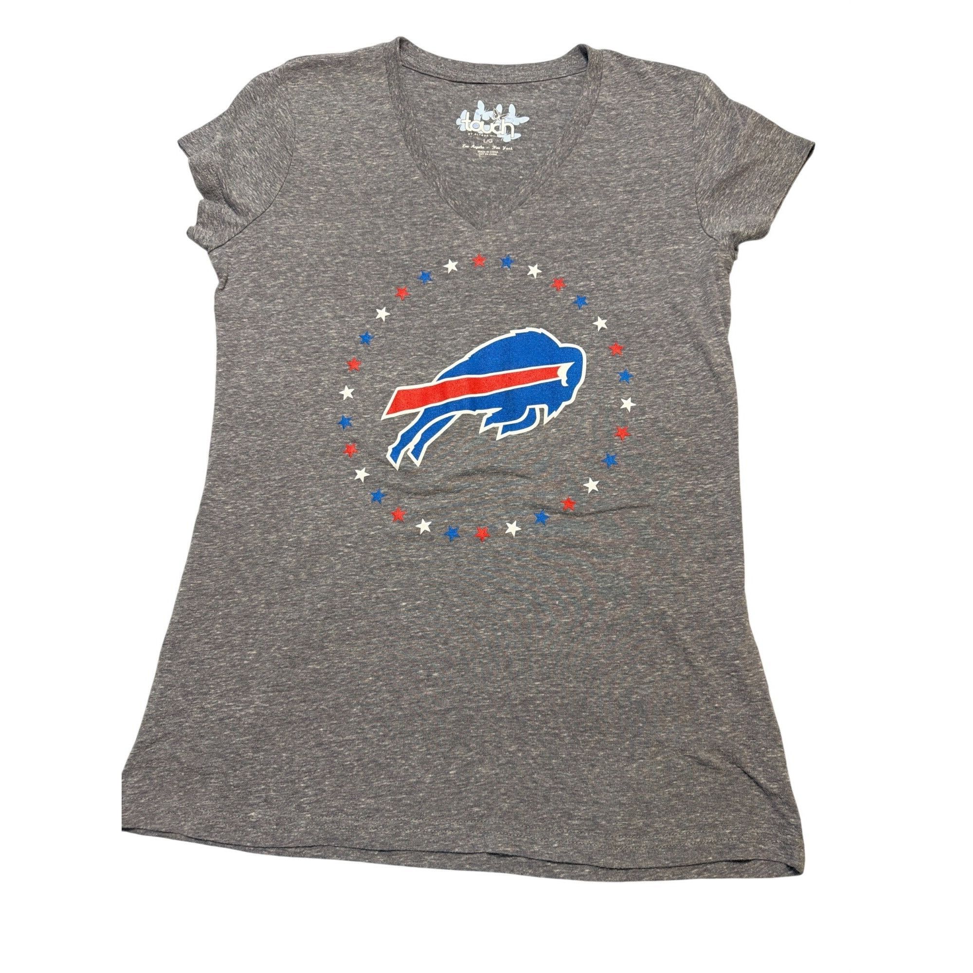 Other Touch Alyssa Milano Buffalo Bills Heather Gray V Neck T Shir Size L / US 10 / IT 46 - 1 Thumbnail