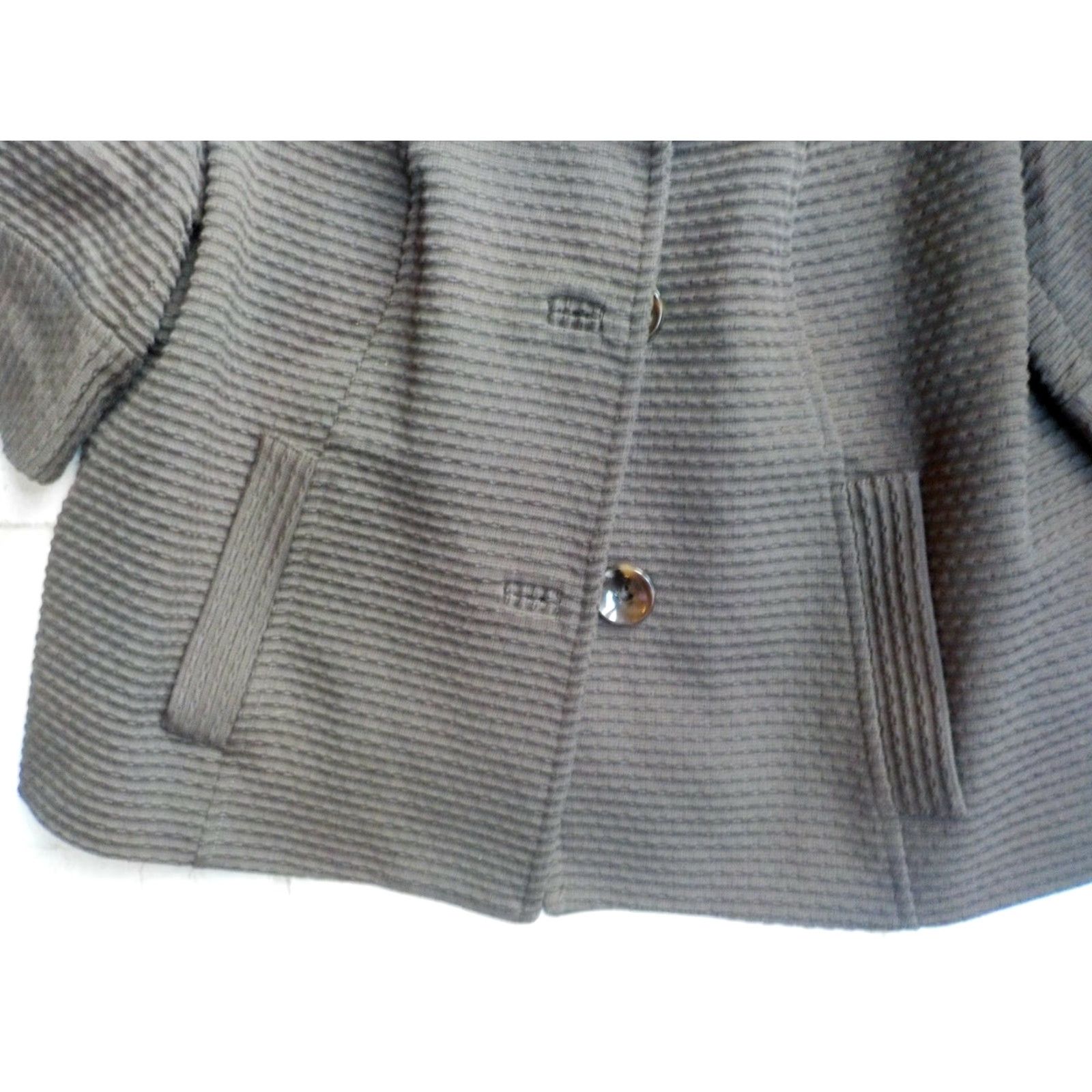 MILLY Milly of New York Cropped Swing Jacket Brown 100% Cotton Size 10 Women's Jacket Size L / US 10 / IT 46 - 4 Thumbnail
