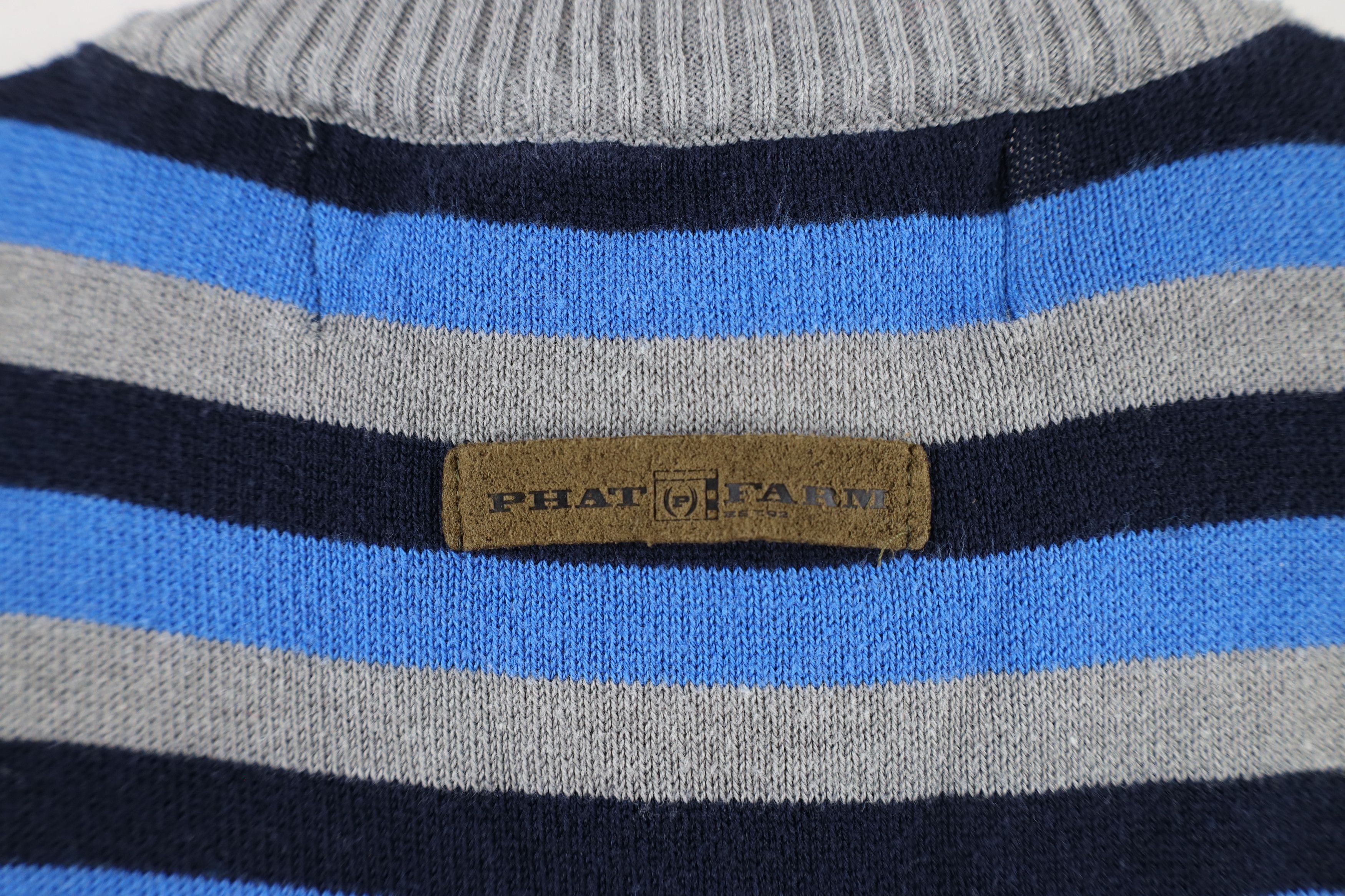 Phat Farm × Vintage Vintage Phat Farm Fit Striped Knit Short Sleeve Sweater Size US L / EU 52-54 / 3 - 7 Thumbnail