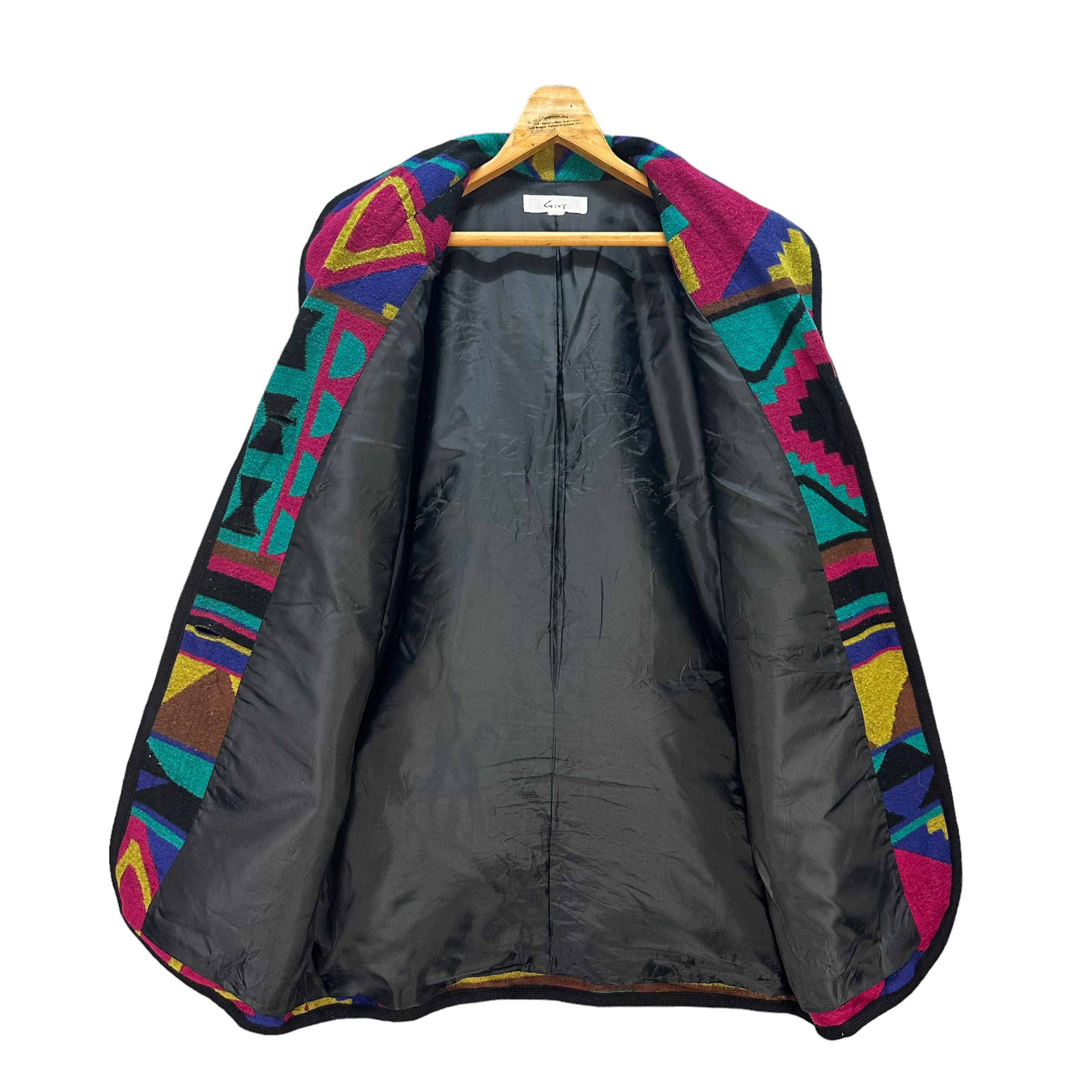 Japanese Brand GIVY MOTIF DESIGN COLOURWAY COAT JACKET #8332-004 Size L / US 10 / IT 46 - 6 Thumbnail