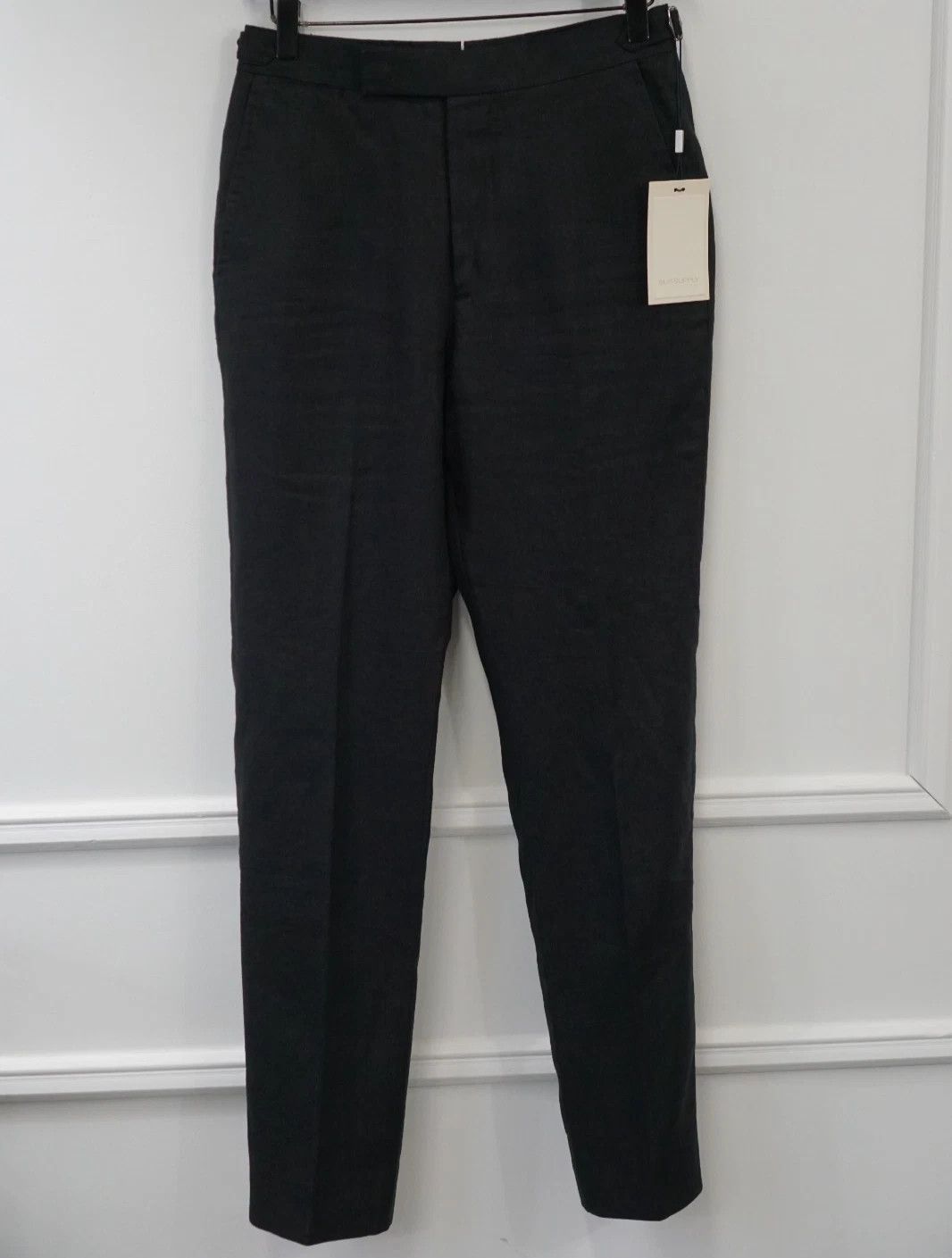 Suitsupply Men Suitsupply Pants Black 100% Linen Brescia Size UK/US30 Size 34S - 1 Thumbnail