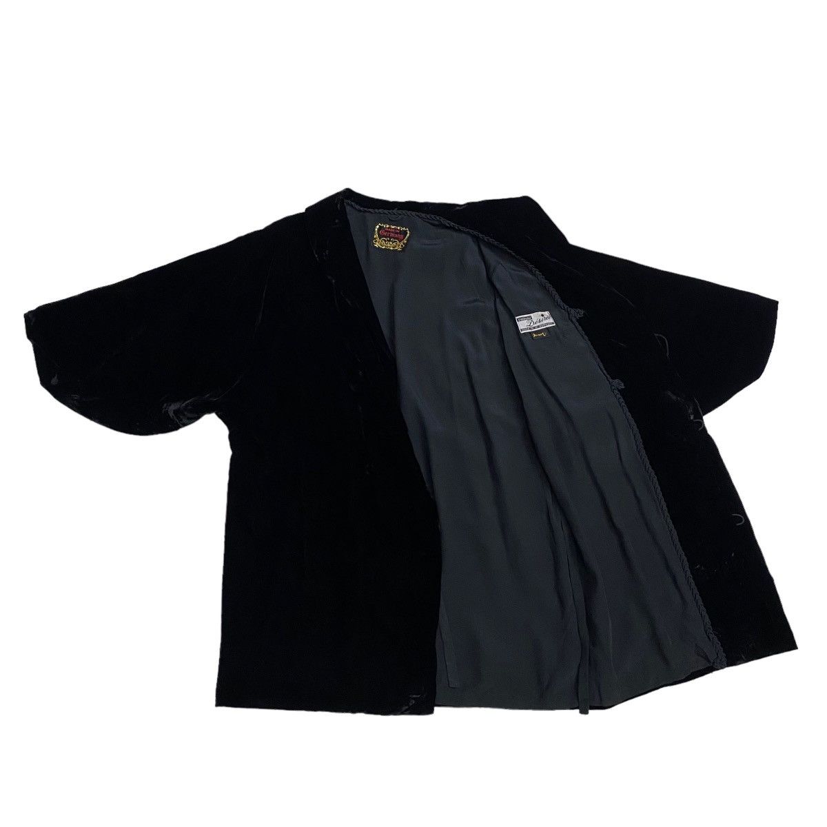 Velvet × Vintage Vintage 60s Black Velvet Collared Kimono Jacket Size XL / US 12-14 / IT 48-50 - 7 Thumbnail