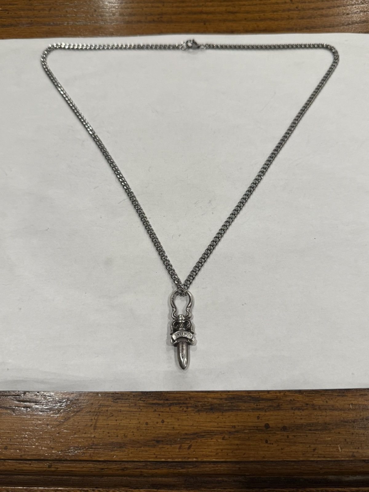 Chrome Hearts Chrome Hearts Dagger Pendant Silver Cuban Chain Necklace 925 Size ONE SIZE - 6 Thumbnail