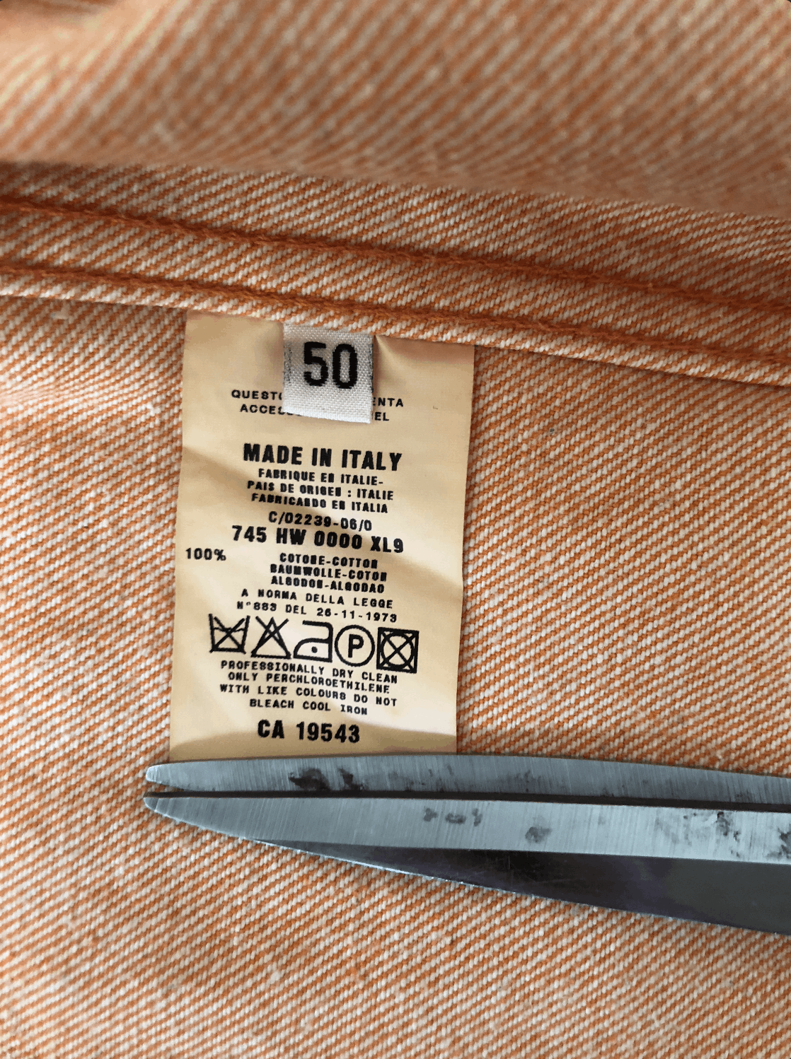 Helmut Lang Safety Orange Denim Trucker Size US M / EU 48-50 / 2 - 6 Thumbnail