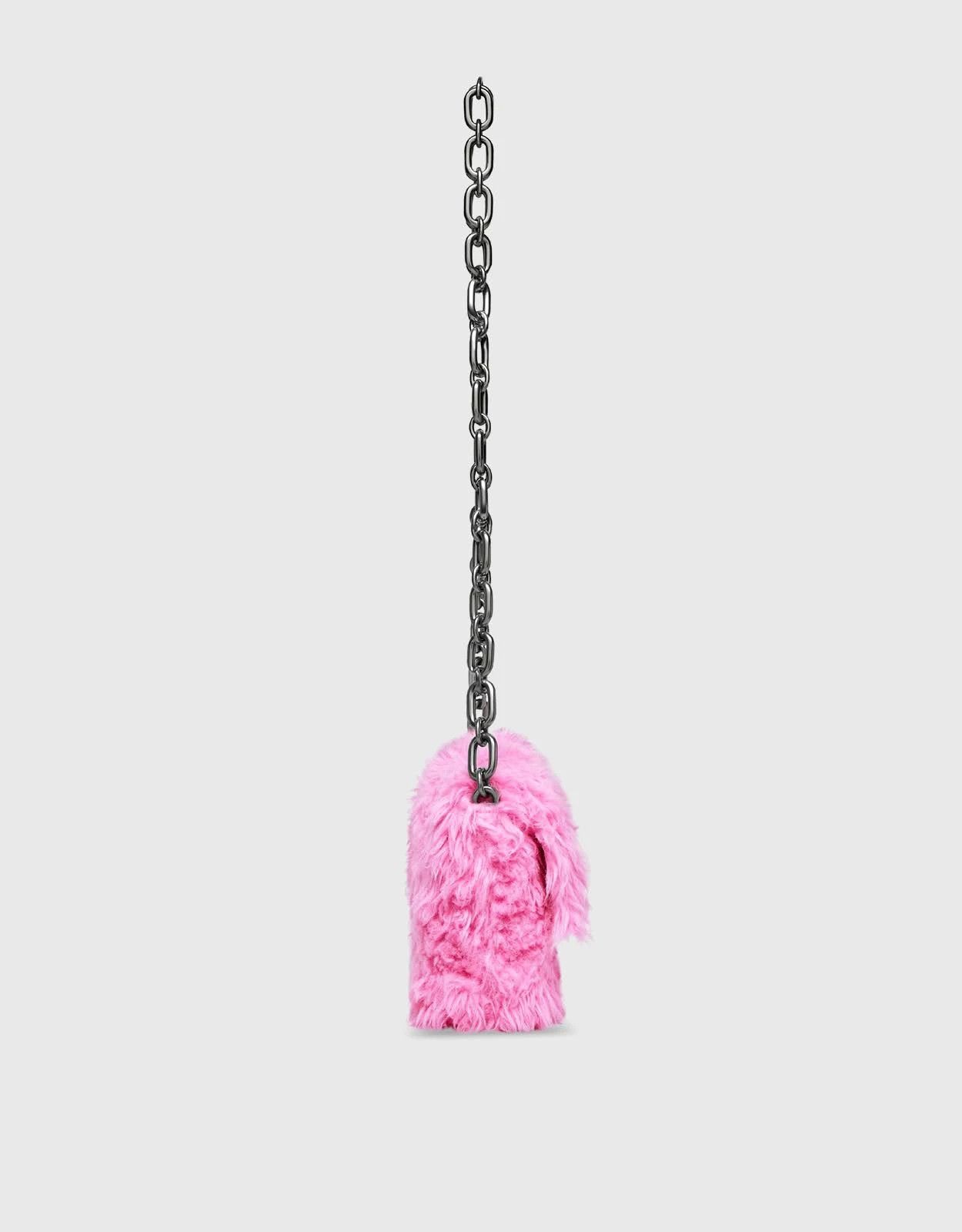 Balenciaga o1mt1gz0924 Size: OS / Fake Fur Downtown Shoulder Bag Pink Size ONE SIZE - 8 Thumbnail