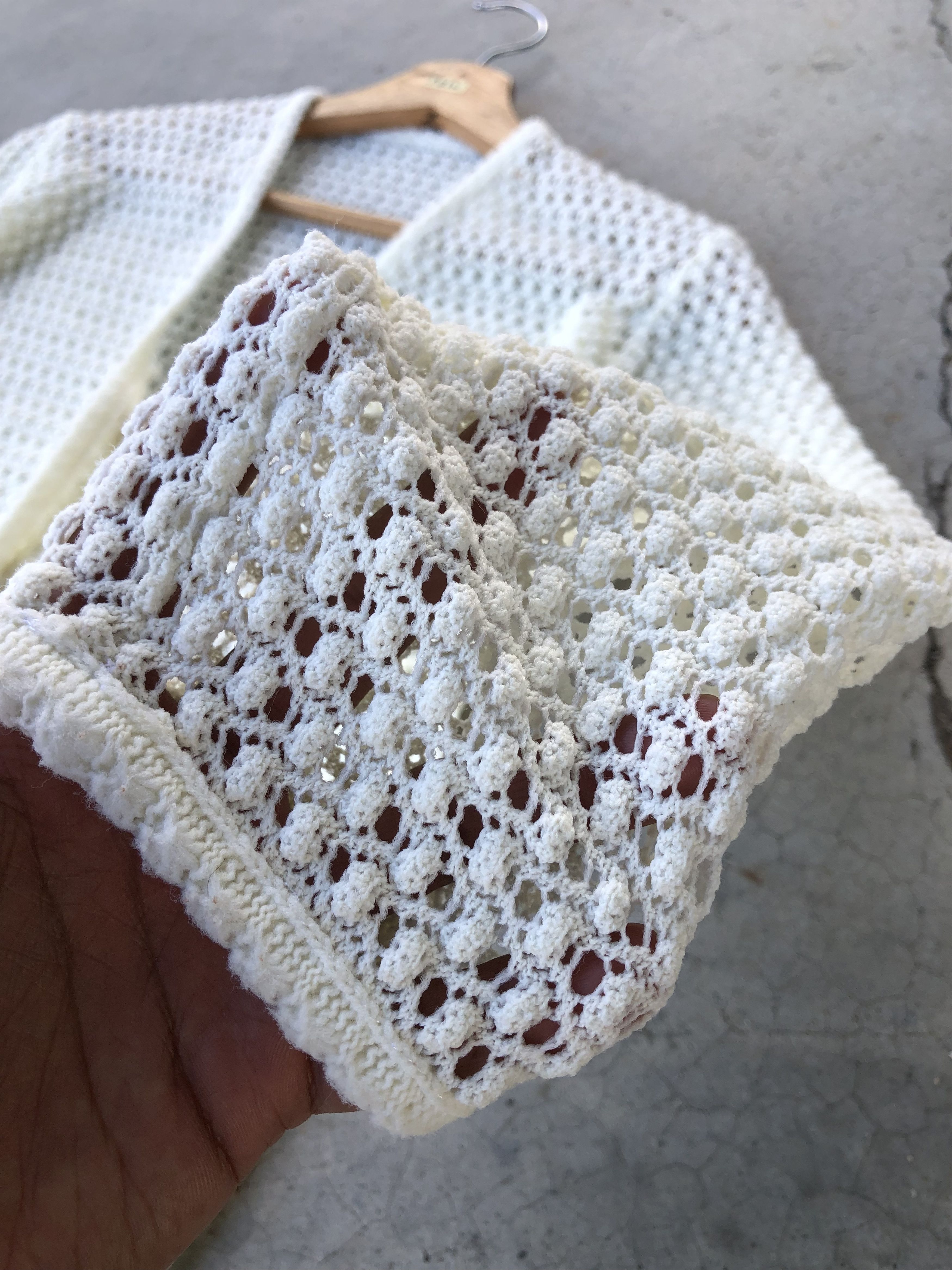Aran Isles Knitwear × Designer Cardigan Crochet Mesh Net Sexy Jumper/Memeri Pattern Size US XS / EU 42 / 0 - 5 Thumbnail
