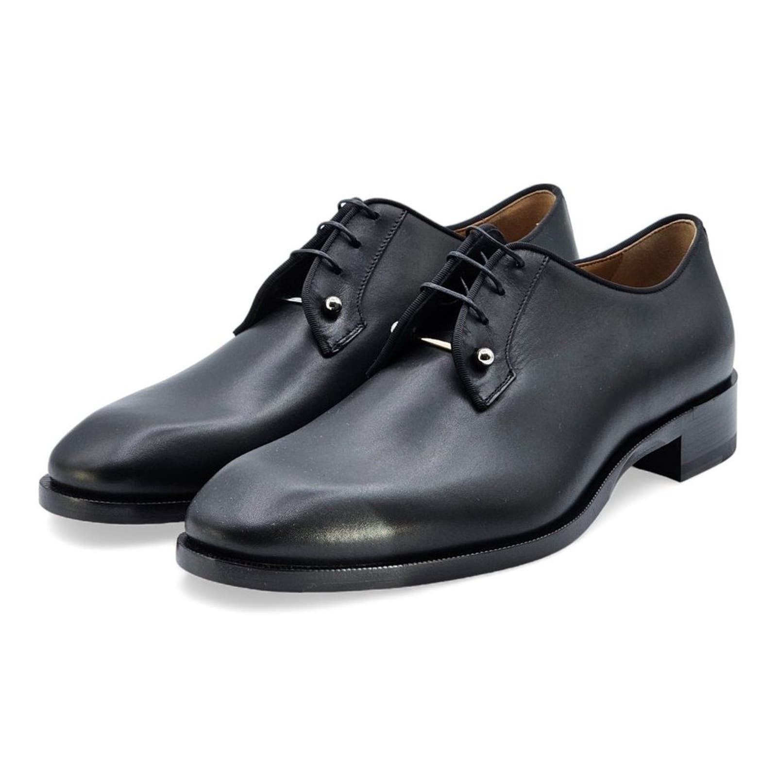 image of Christian Louboutin Chambeliss Leather Derby Shoes 40 (7 Us) $1195 in Black, Men's
