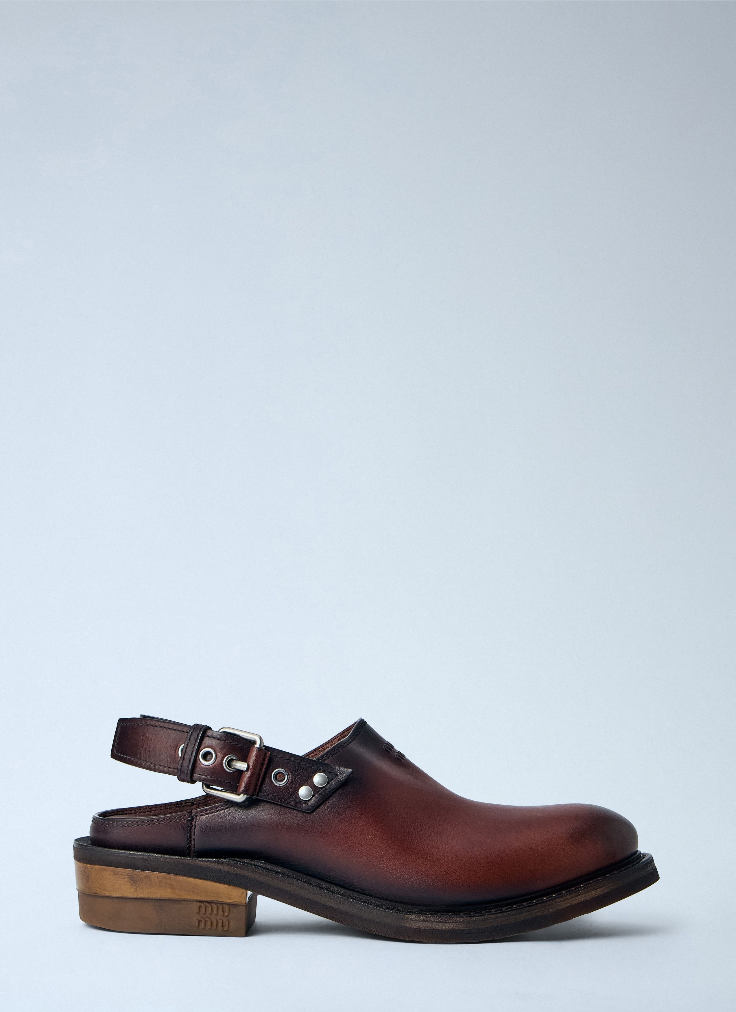 Miu Miu Foule Leather Mules Size US 9 / IT 39 - 1 Thumbnail