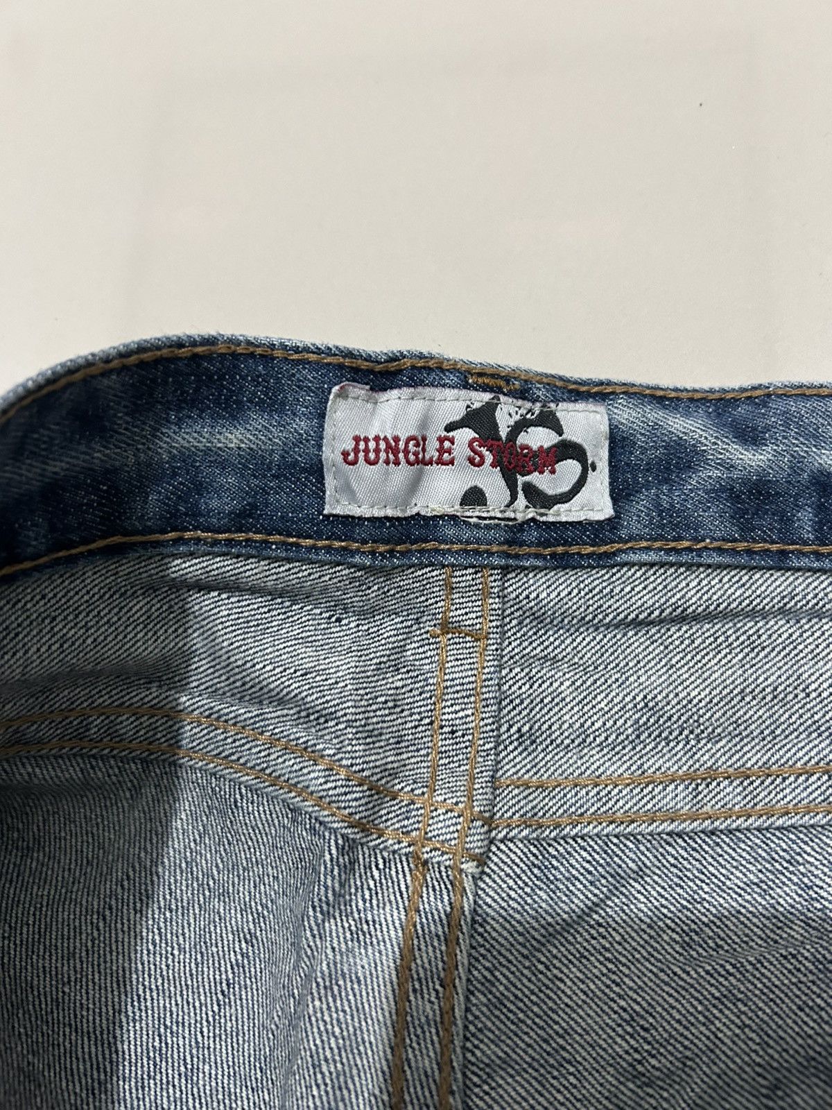 Japanese Brand × Jungles × Vintage Vintage Jungle Storm Double Waist Denim Jeans Size US 34 / EU 50 - 5 Thumbnail