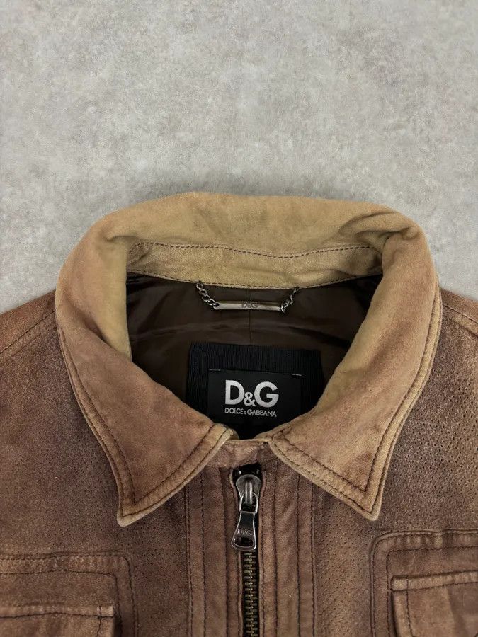 Dolce & Gabbana AW2008 Dolce & Gabbana Brown Perfored Aviator Classy Leather Jacket Size US M / EU 48-50 / 2 - 4 Thumbnail