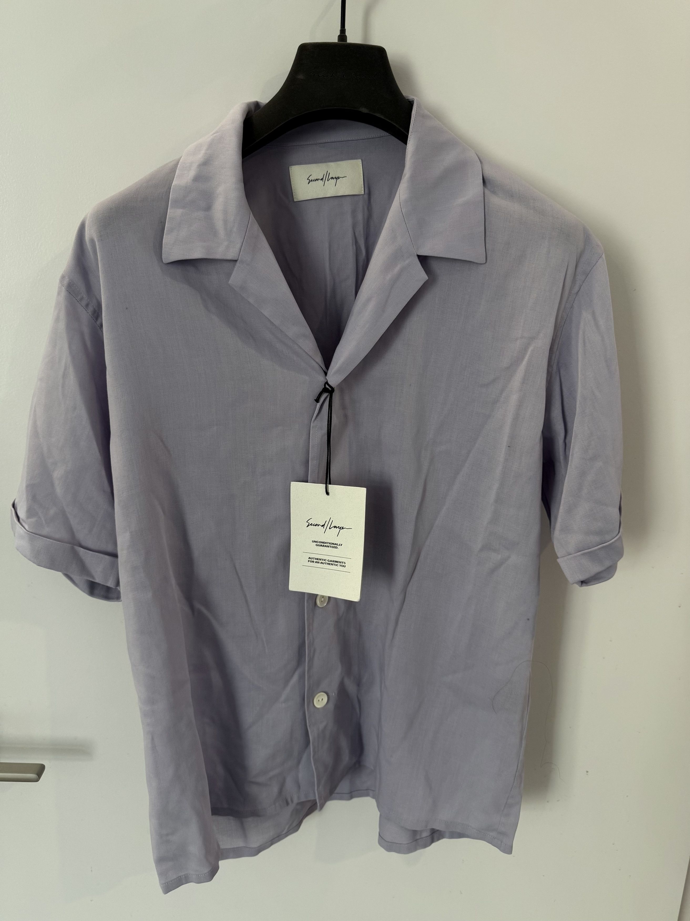Second/Layer Second/Layer Open Collar Button Up Shirt - Lavender - L Size US L / EU 52-54 / 3 - 1 Thumbnail
