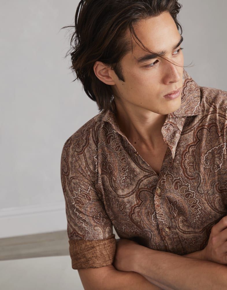 Brunello Cucinelli o1w1db10825 Shirt in Brown Size US XL / EU 56 / 4 - 2 Thumbnail