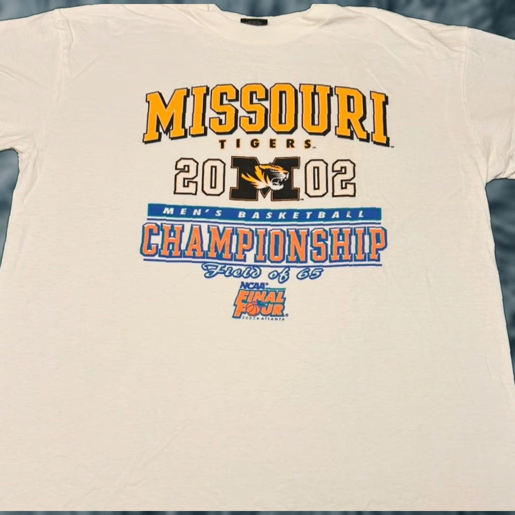 NCAA VINTAGE NCAA Final Four 2002 Missouri Tigers VTG Shirt Mens 2XL White Basketball 90s College Sports University Mens Size US XXL / EU 58 / 5 - 1 Thumbnail