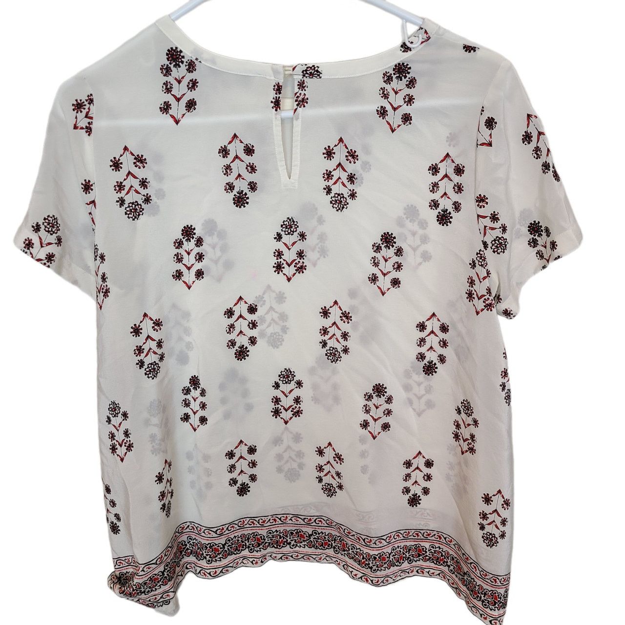 Madewell Madewell Womens Floral Silk Top S Boho Quiet Luxury Hippie Size S / US 4 / IT 40 - 8 Thumbnail