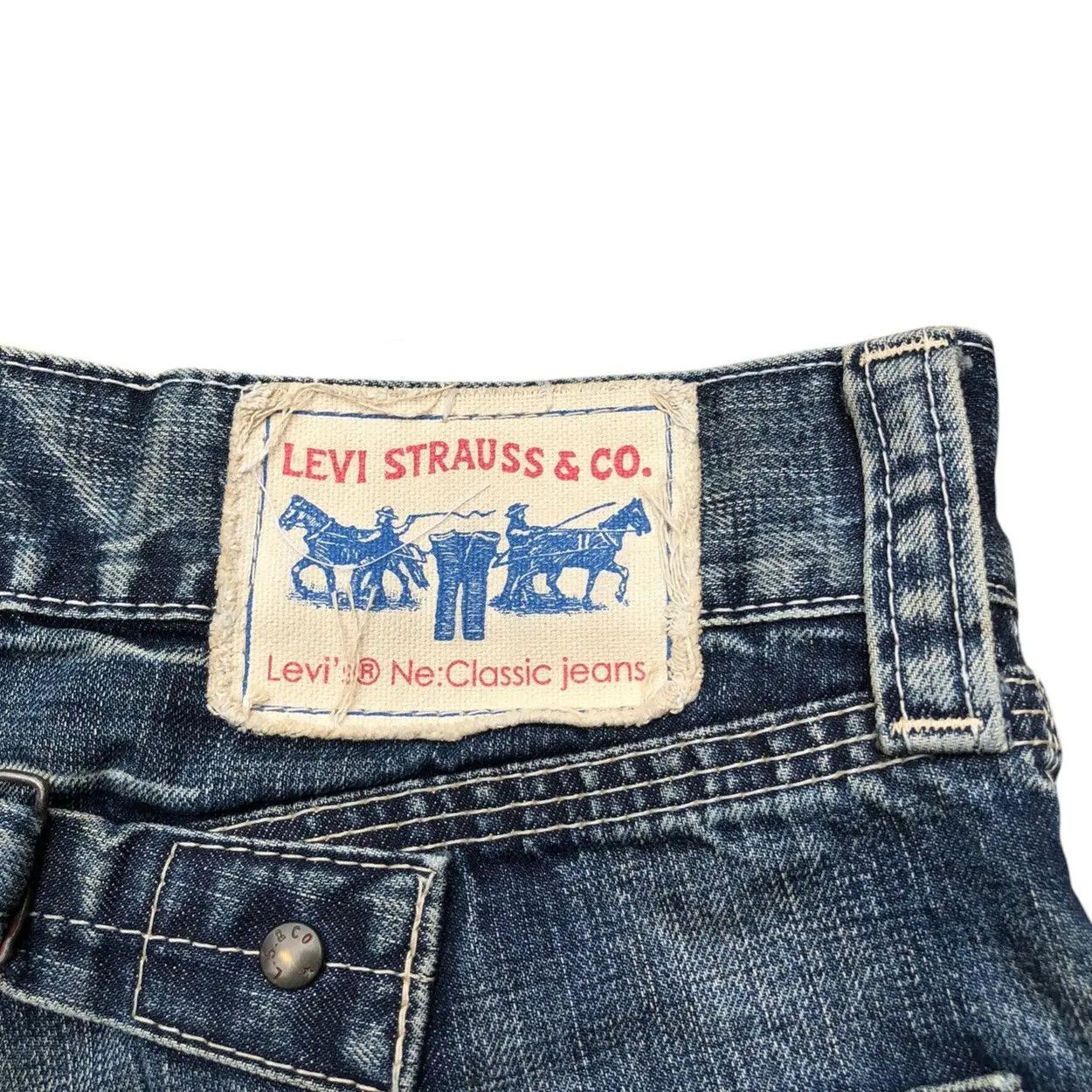 Levi's Vintage Clothing Vintage Levi’s White Tab Sashiko Repair Denim Jeans Size US 31 - 9 Thumbnail