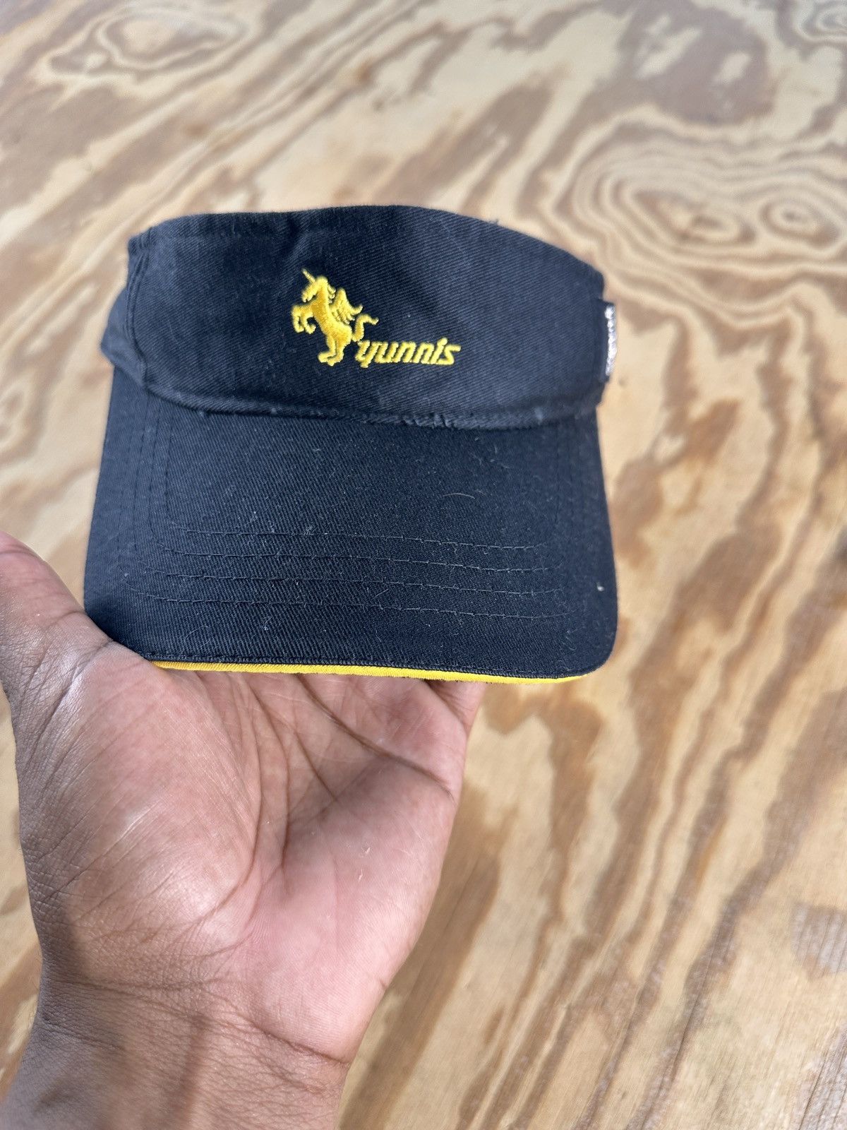 Designer Black/ Yellow Yunnis Adjustable Visor Hat Cap Size ONE SIZE - 1 Thumbnail