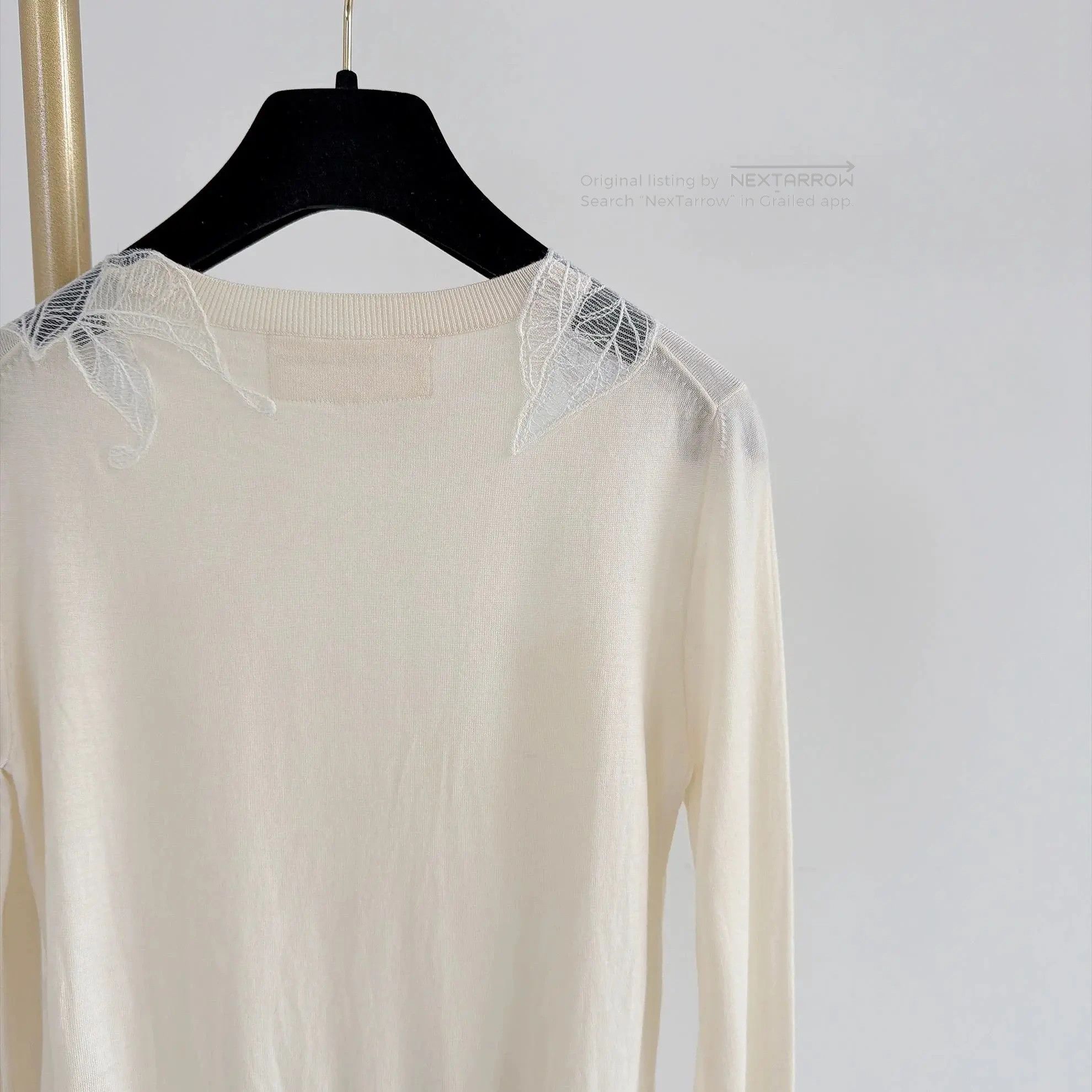 Es Beige Lace Knit Pullover Women's Size 38, Women's (Size Xs) — image 5 of 6