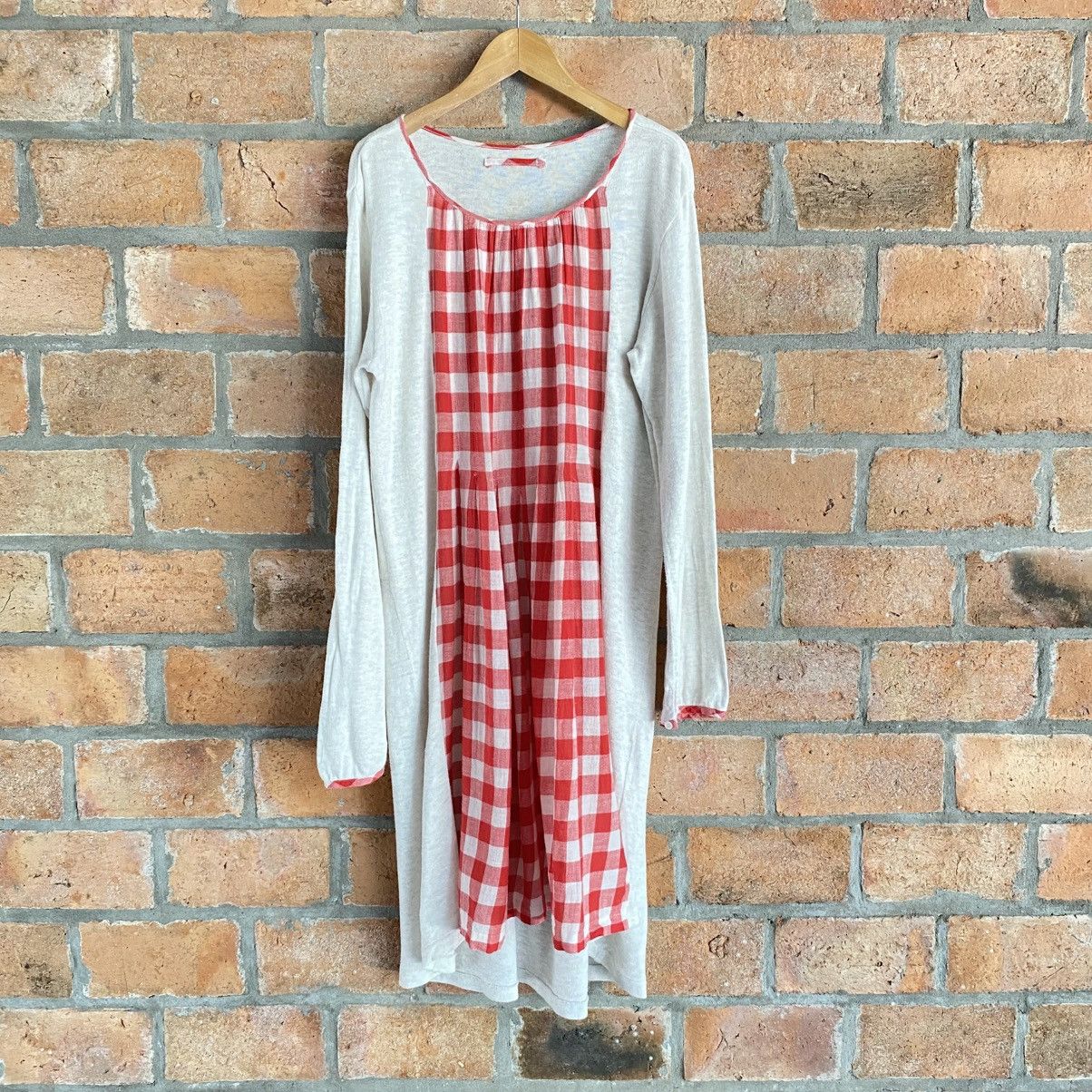 45rpm Red Gingham Panel Long-Sleeve Dress Size XS / US 0-2 / IT 36-38 - 3 Thumbnail