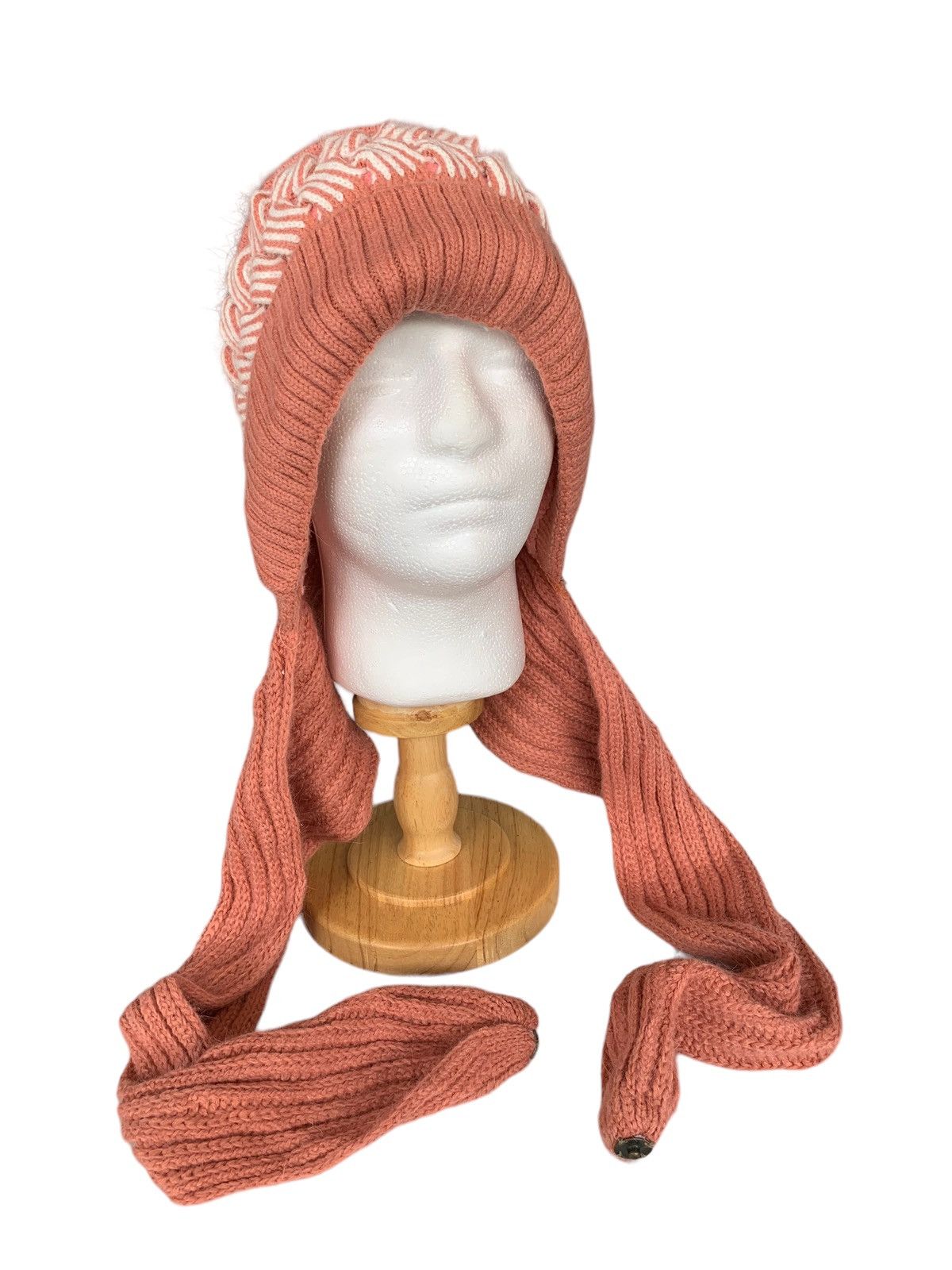 Japanese Brand Hand Crochet Knitted Chunky Alpaca Beanie Hats Size ONE SIZE - 2 Thumbnail