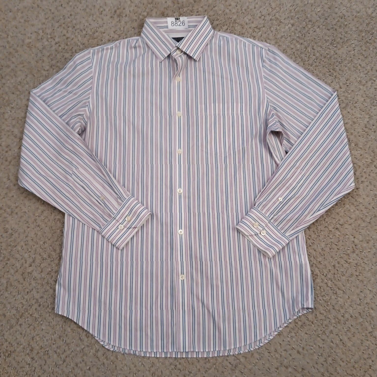 Banana Republic Banana Republic Shirt Mens Medium Blue Purple Striped Long Sleeve Button Up Size US M / EU 48-50 / 2 - 2 Thumbnail