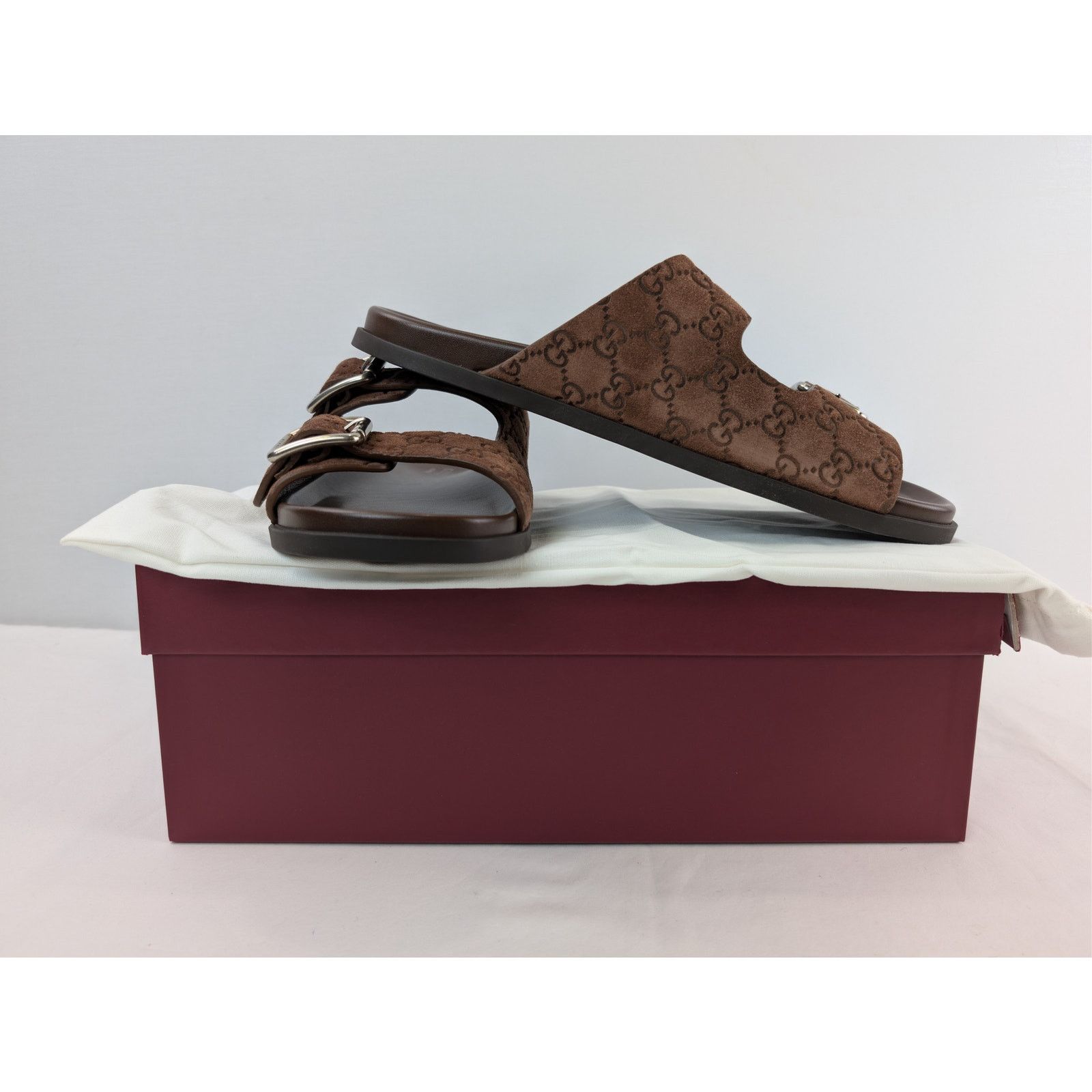 Gucci o1rshd1 Leather Slide Sandals in Brown Size US 11.5 / EU 44-45 - 17 Thumbnail