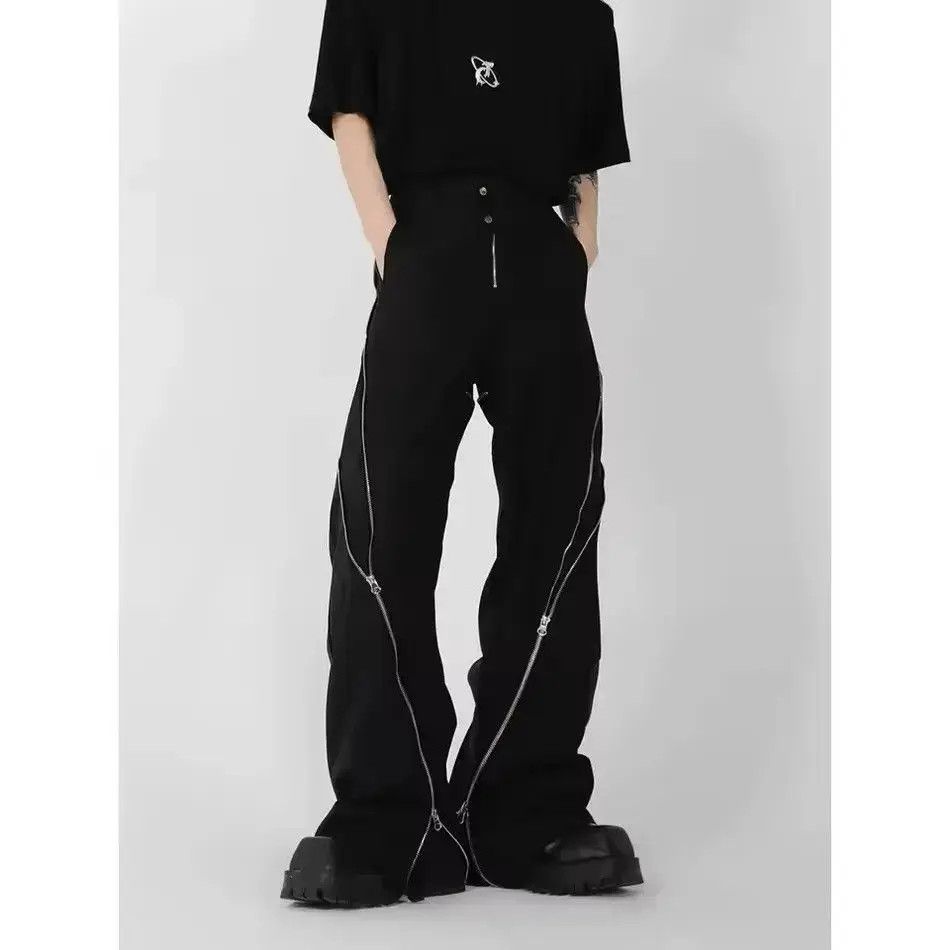 Japanese Brand Men Zipper Slit Wide Leg Casual Pant Size US 32 / EU 48 - 3 Thumbnail