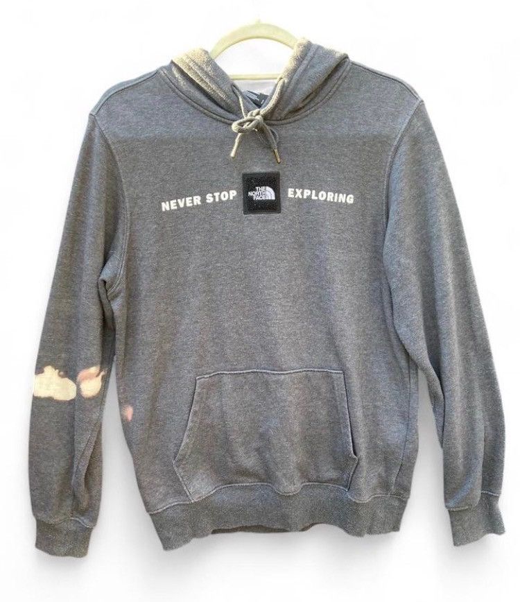 The North Face The North Face Gray Men's Hoodie with Bleach Distress Size US S / EU 44-46 / 1 - 1 Thumbnail