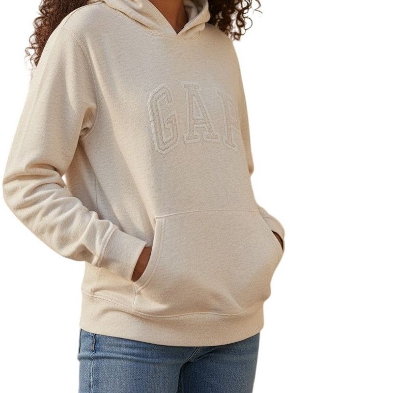 Gap Gap Cream Hoodie Logo Sz 2X Size XXL / US 16-18 / IT 52-54 - 1 Thumbnail