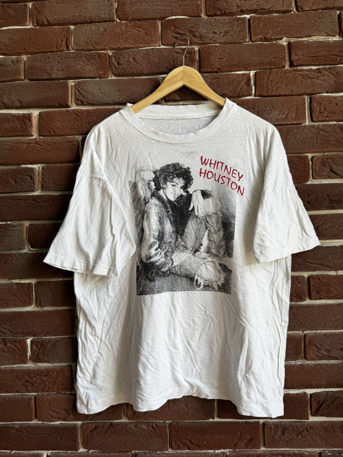 Whitney Houston Vintage 90s Rap Band Tee Rare Print Love