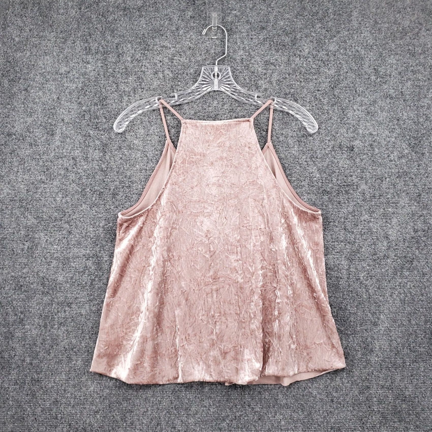 Mossimo Mossimo Tank Top Womens S Small Beige Velvet Slip V Neck Sleeveless Cami Y2K Size S / US 4 / IT 40 - 2 Thumbnail