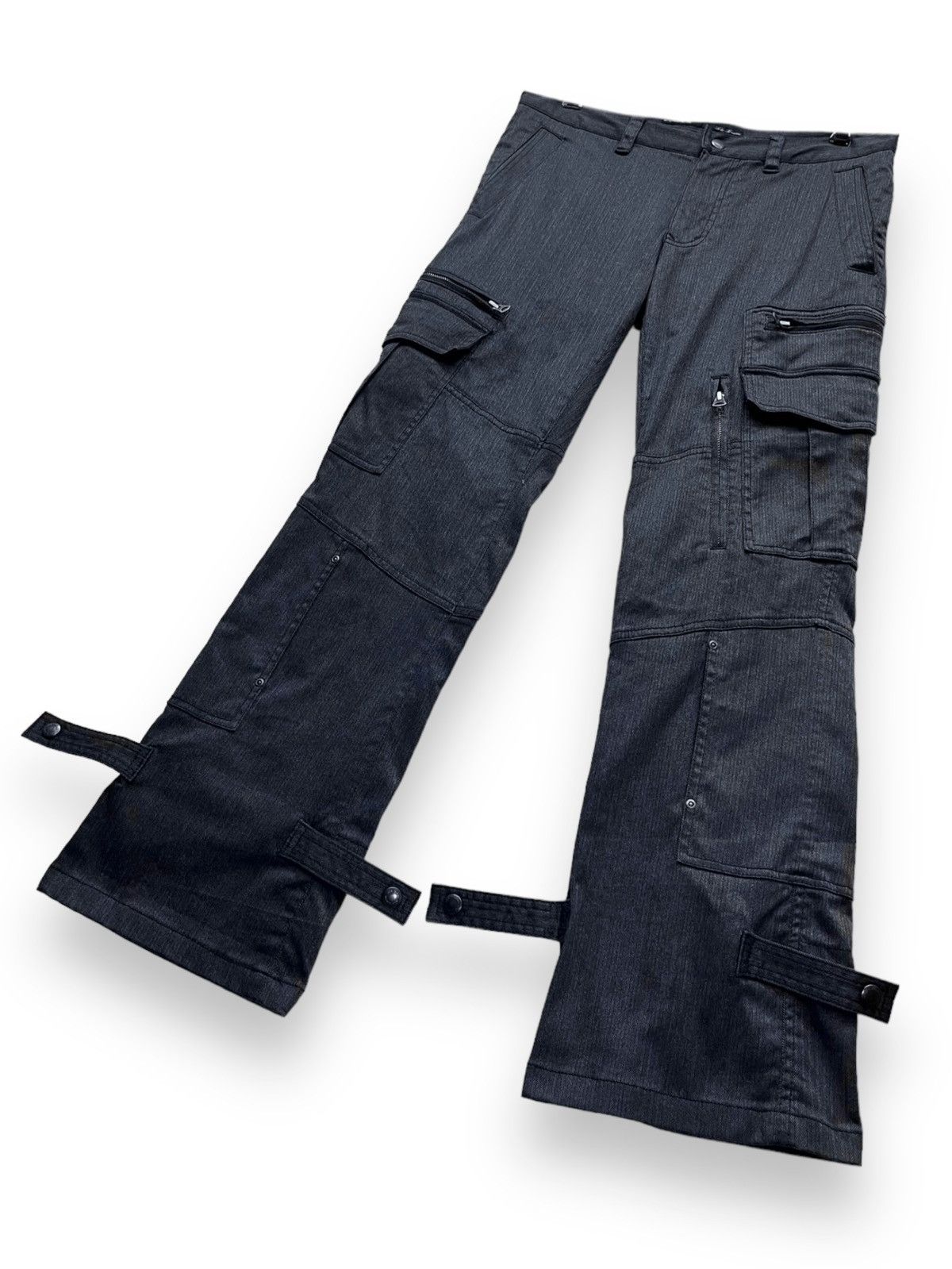 Tete Homme FYE🔥 90’s TETE HOMME Multipocket Bondage Flare Cargo Size US 30 / EU 46 - 4 Thumbnail