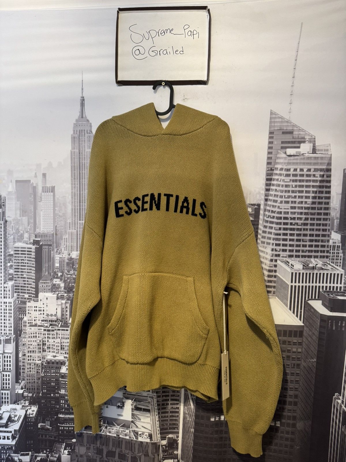 Fear of God 🔥 Fear of God Essentials Knit Hoodie Amber SZ XXL Size US XXL / EU 58 / 5 - 1 Thumbnail